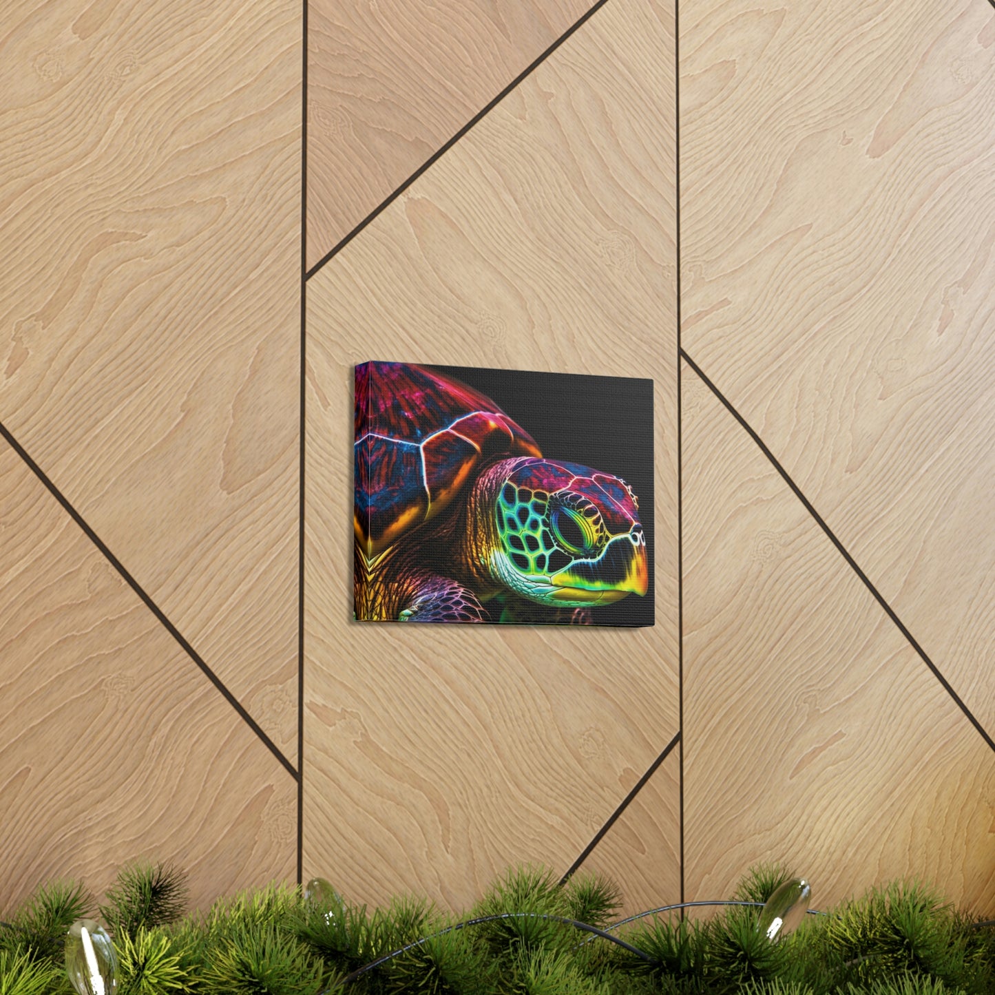 Canvas Gallery Wraps Neon Sea Turtle 3