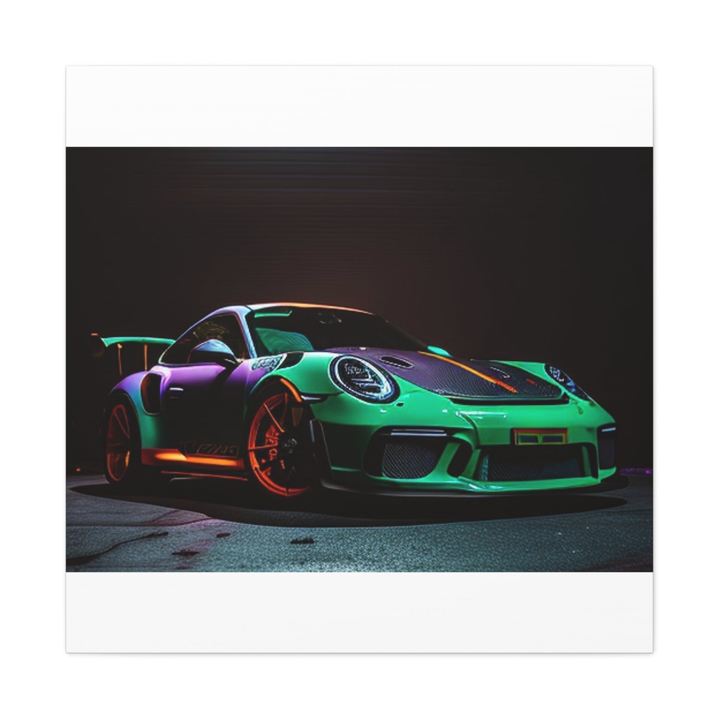 Canvas Gallery Wraps Green Porsche 911 3