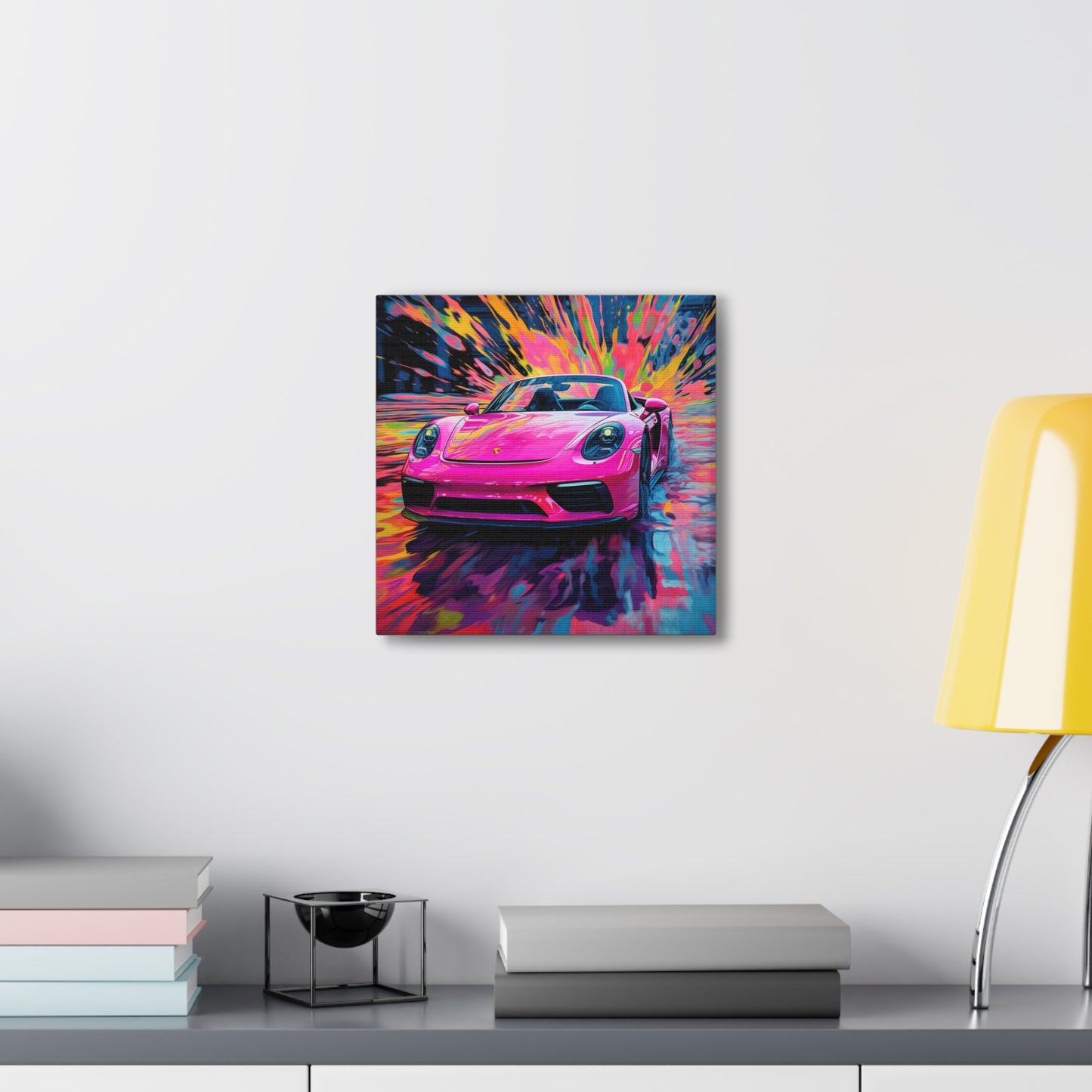 Canvas Gallery Wraps Pink Porsche water fusion 2