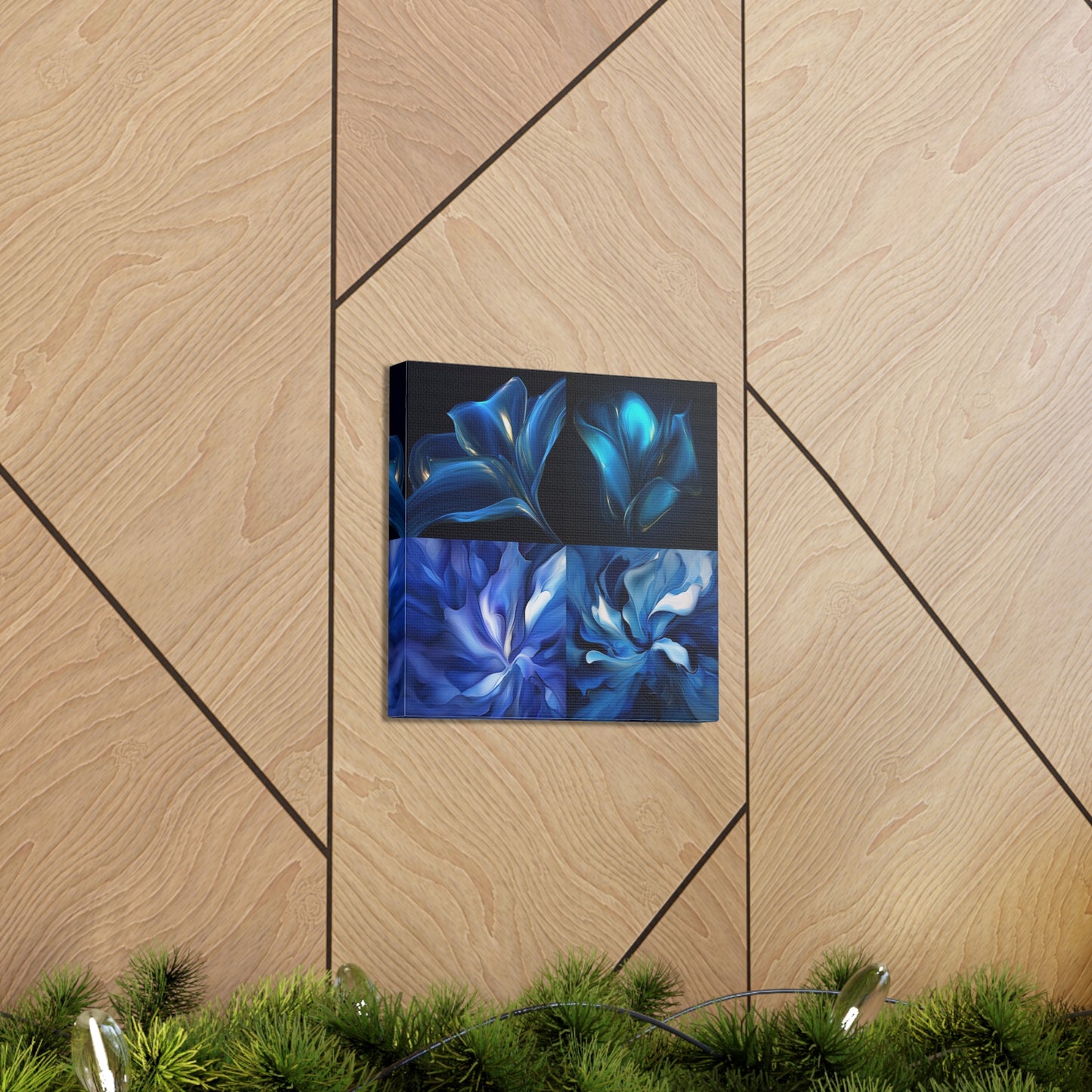 Canvas Gallery Wraps Abstract Blue Tulip 5