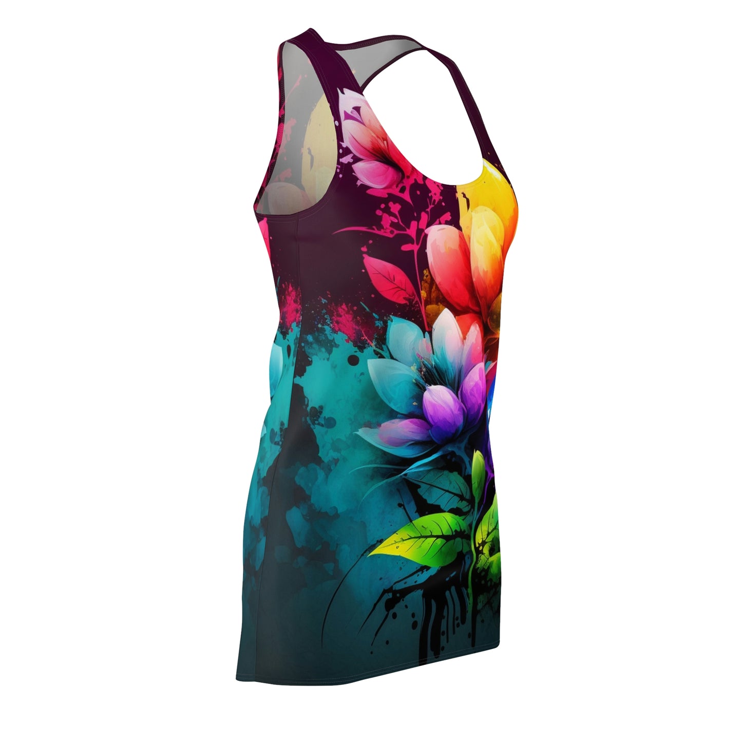 Women's Cut & Sew Racerback Dress (AOP) Bright Spring Flowers 3