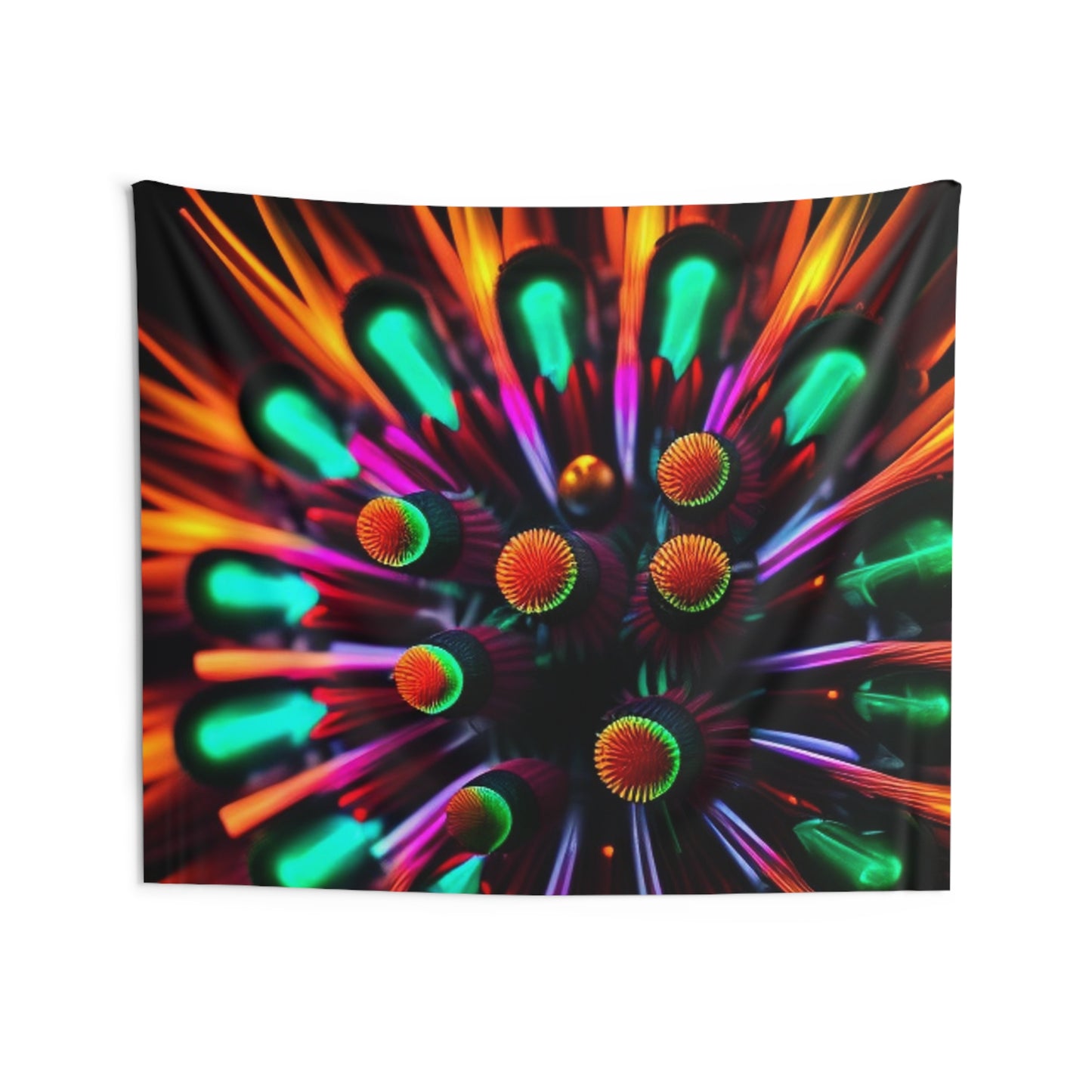 Indoor Wall Tapestries Neon Macro 1