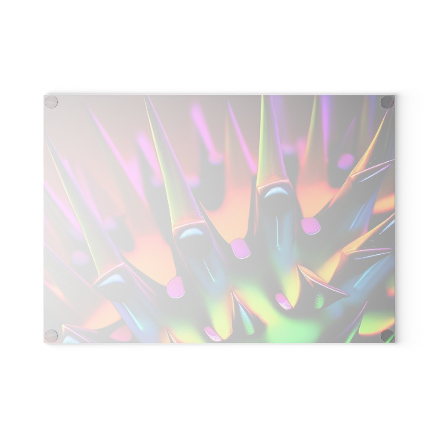 Glass Cutting Board Macro Neon Spike 1