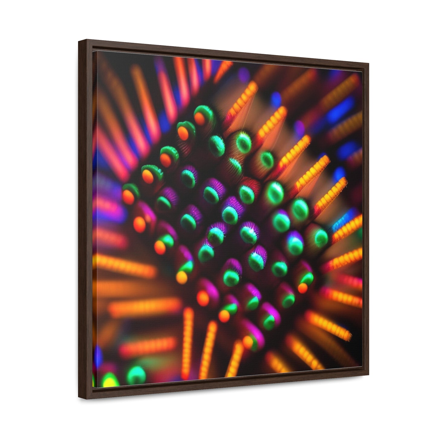 Gallery Canvas Wraps, Square Frame Macro Cactus neon square 3