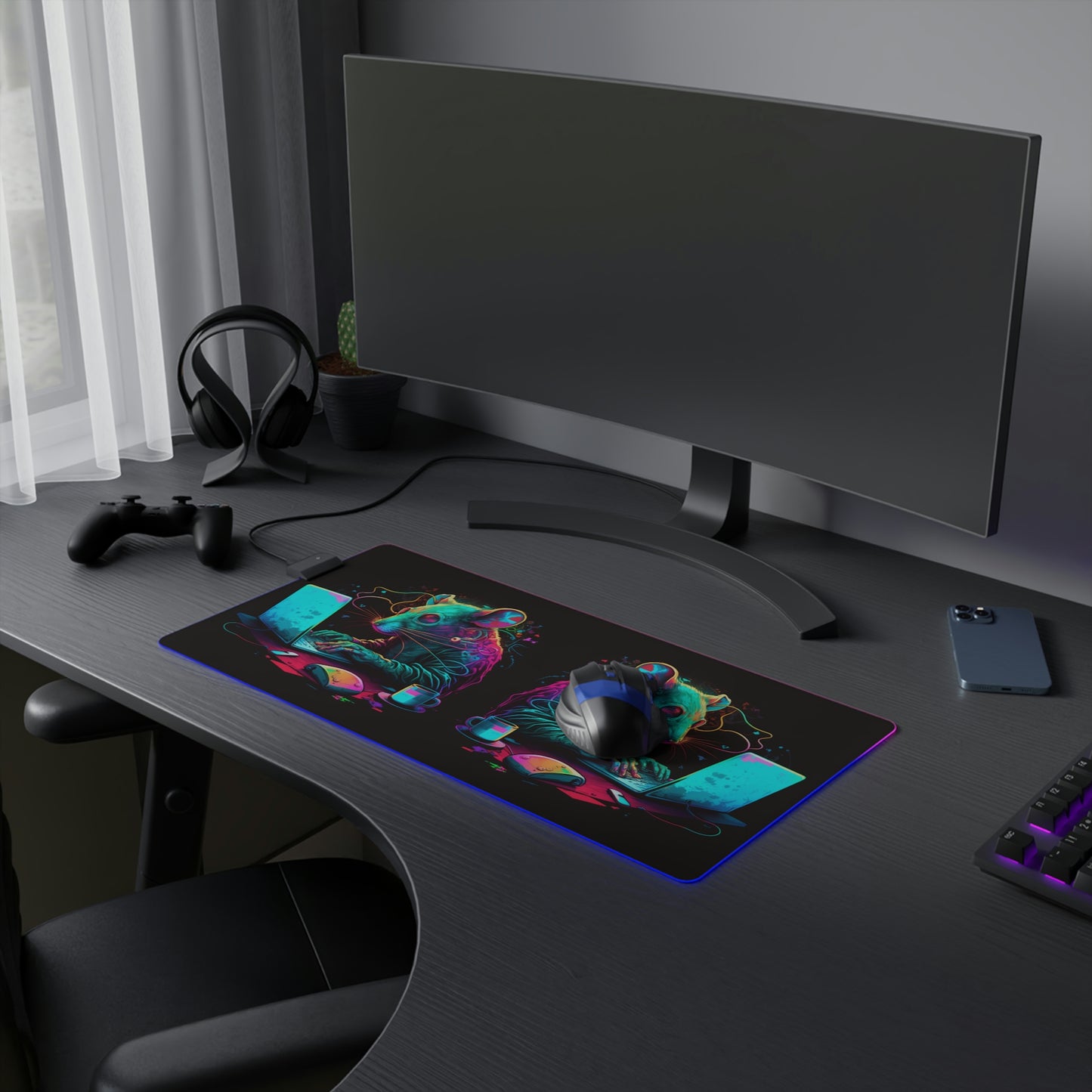 LED Gaming Mouse Pad Neon Mouse 3