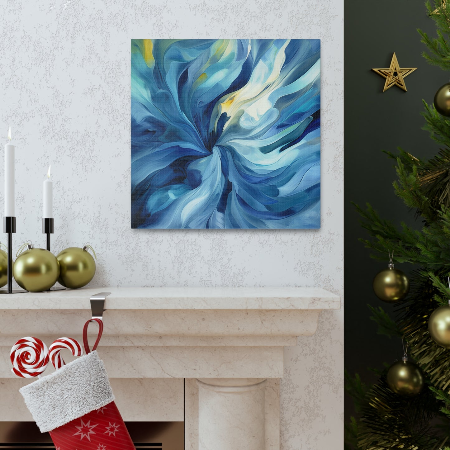 Canvas Gallery Wraps Blue Tluip Abstract 4