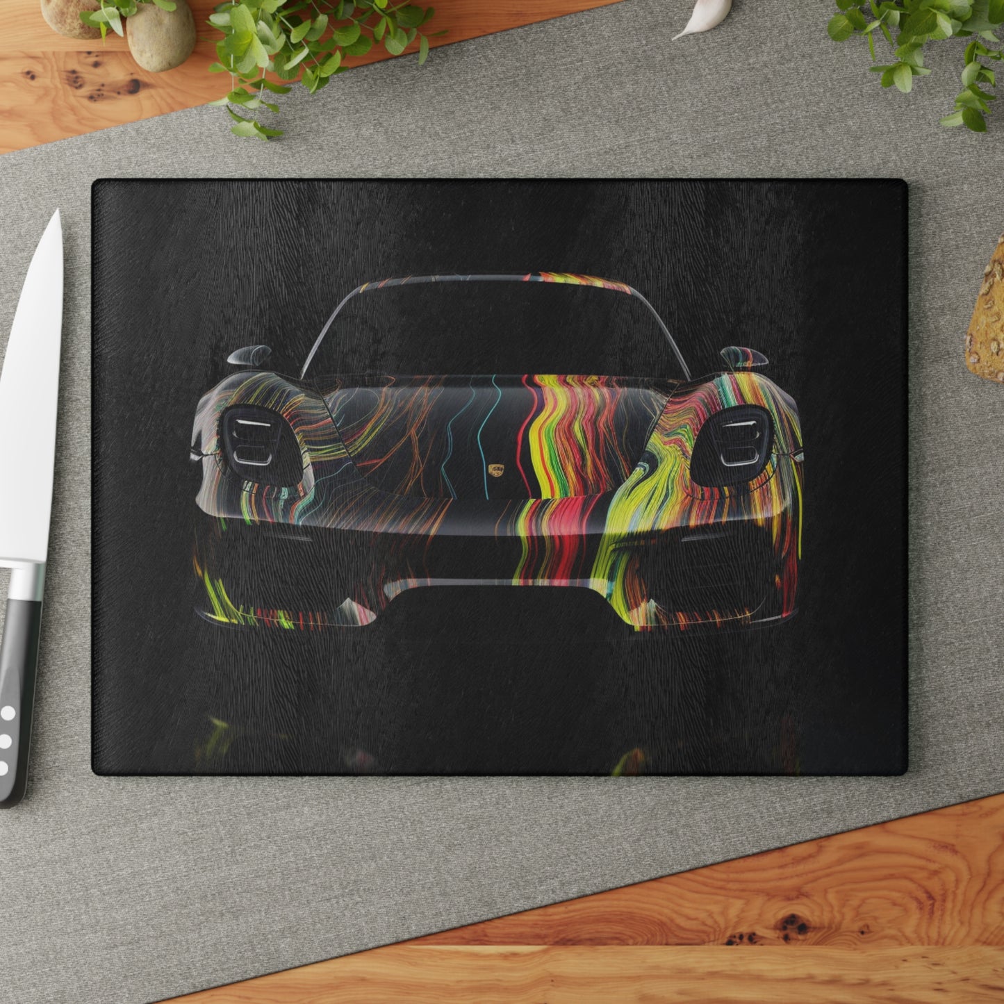 Glass Cutting Board Porsche Line 2