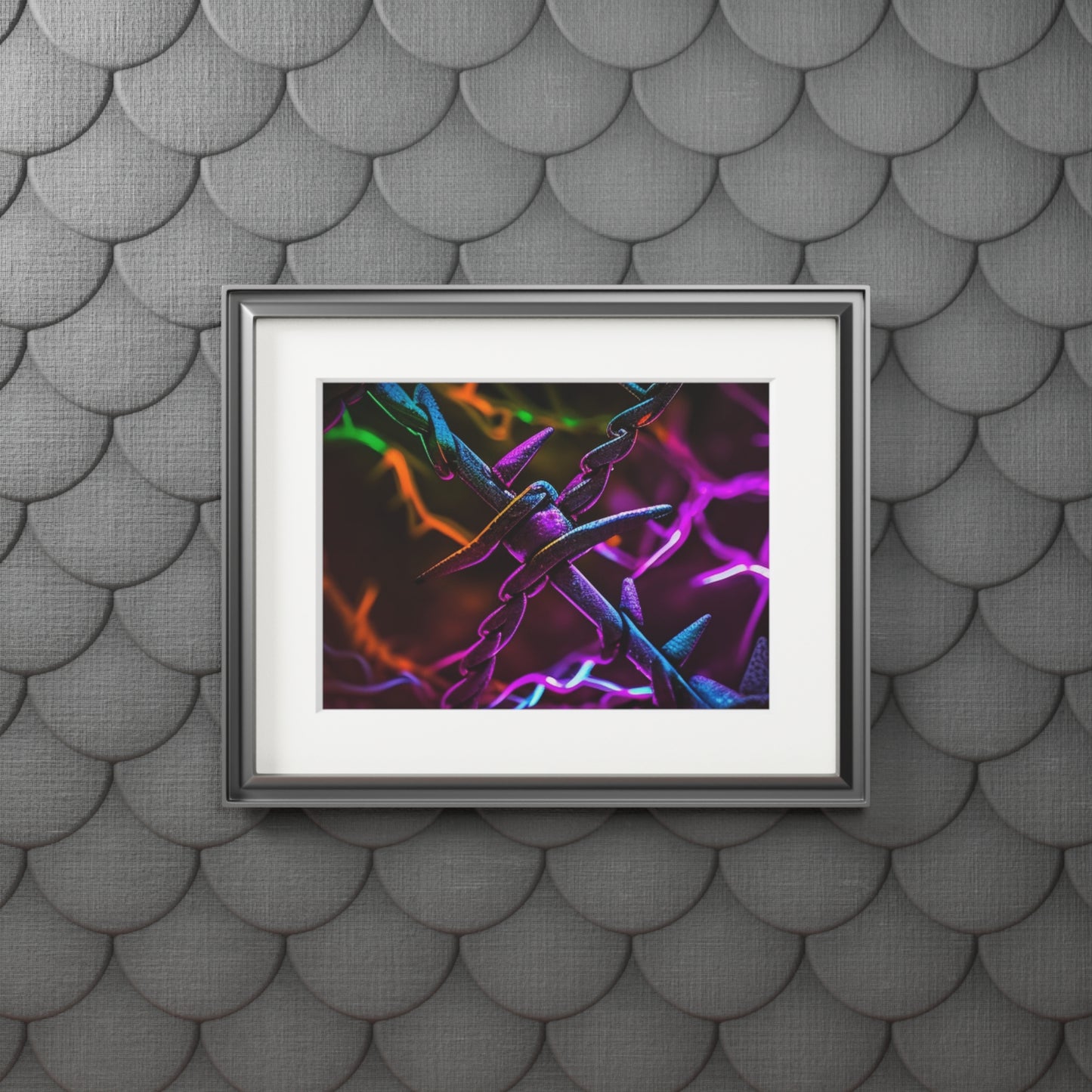 Fine Art Prints (Passepartout Paper Frame) Macro Neon Barb 4