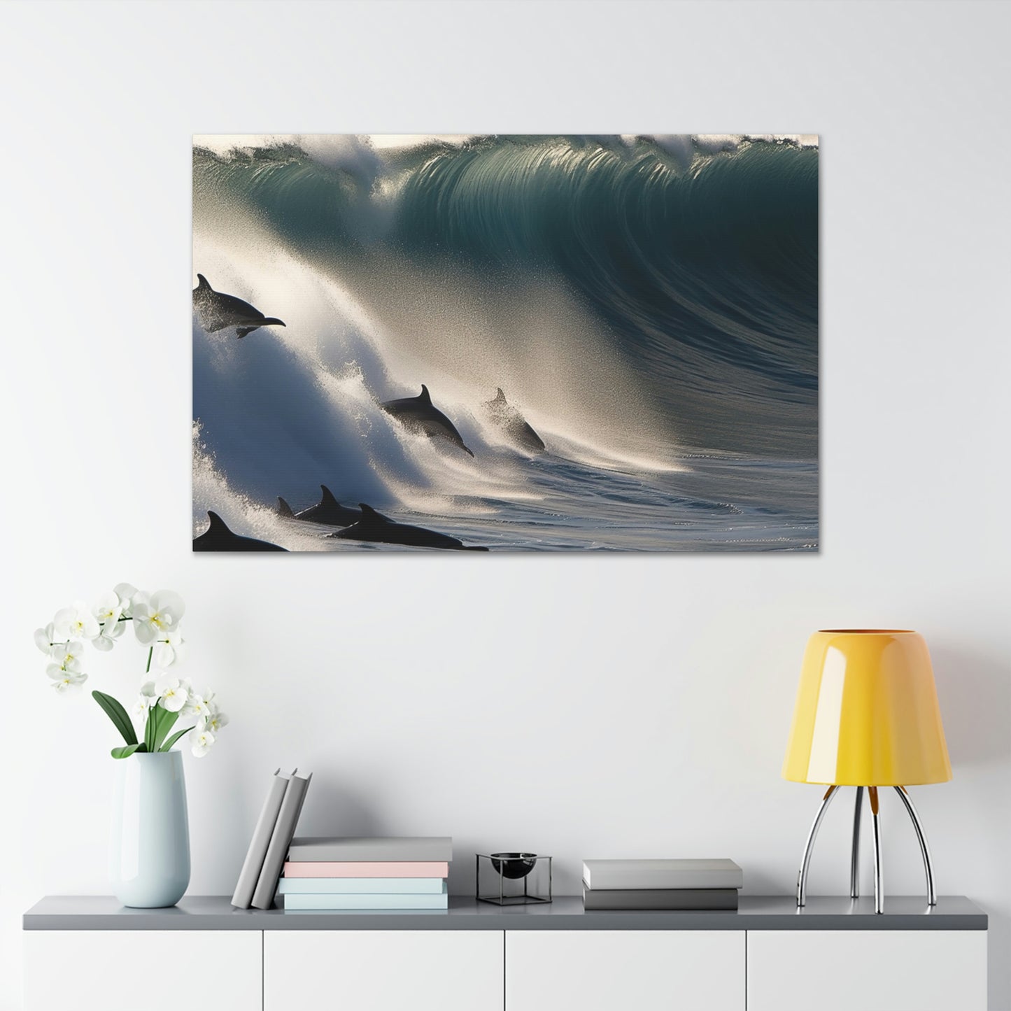 Canvas Gallery Wraps Dolphin Wave 2