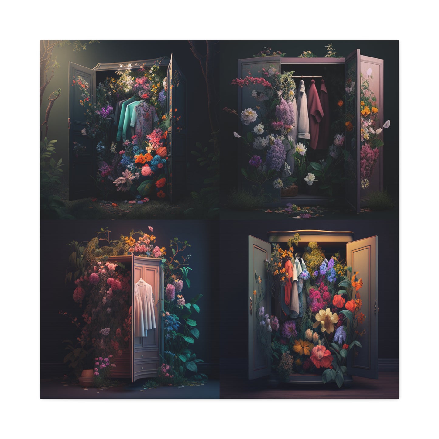 Canvas Gallery Wraps A Wardrobe Surrounded by Flowers 5