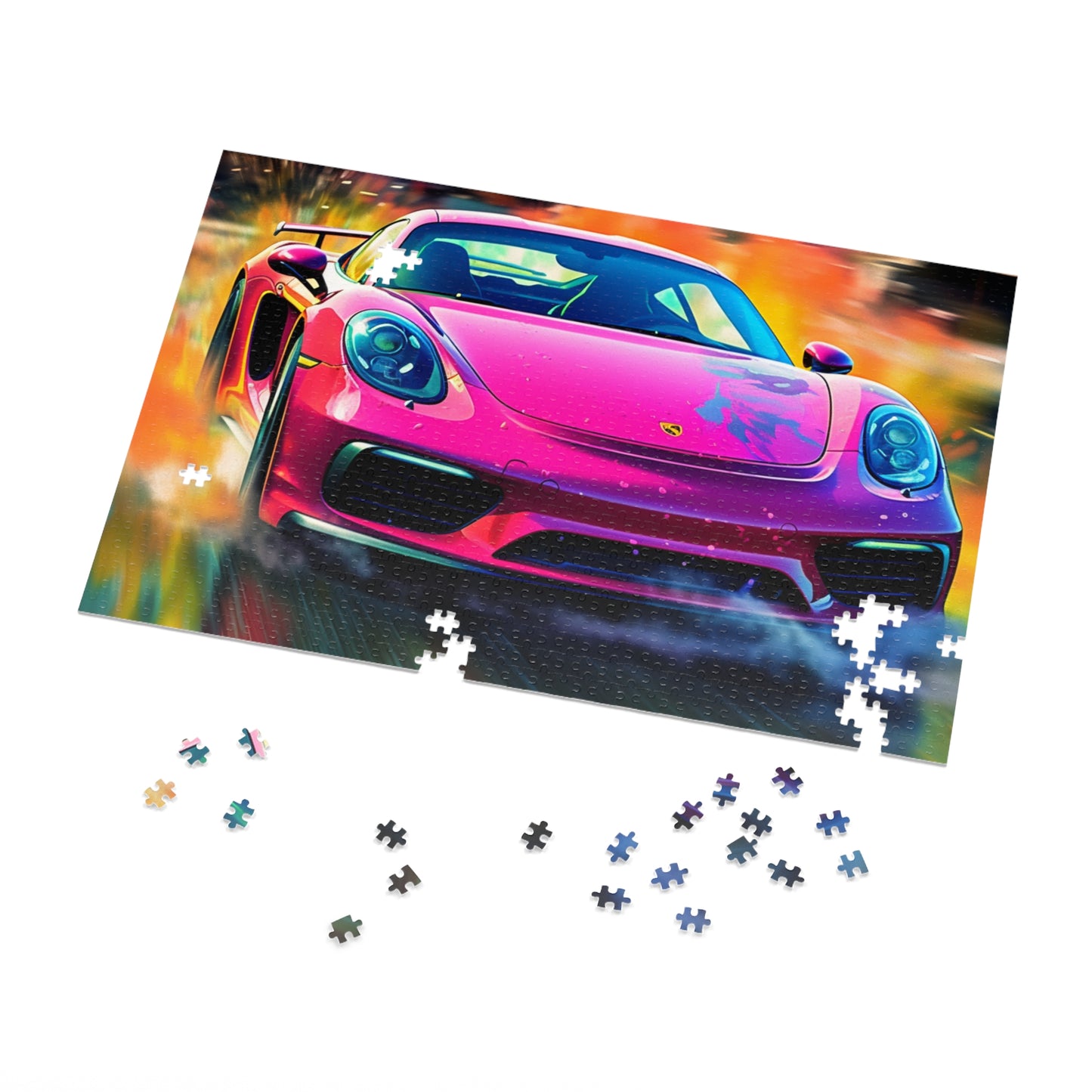 Jigsaw Puzzle (30, 110, 252, 500,1000-Piece) Pink Porsche water fusion 4