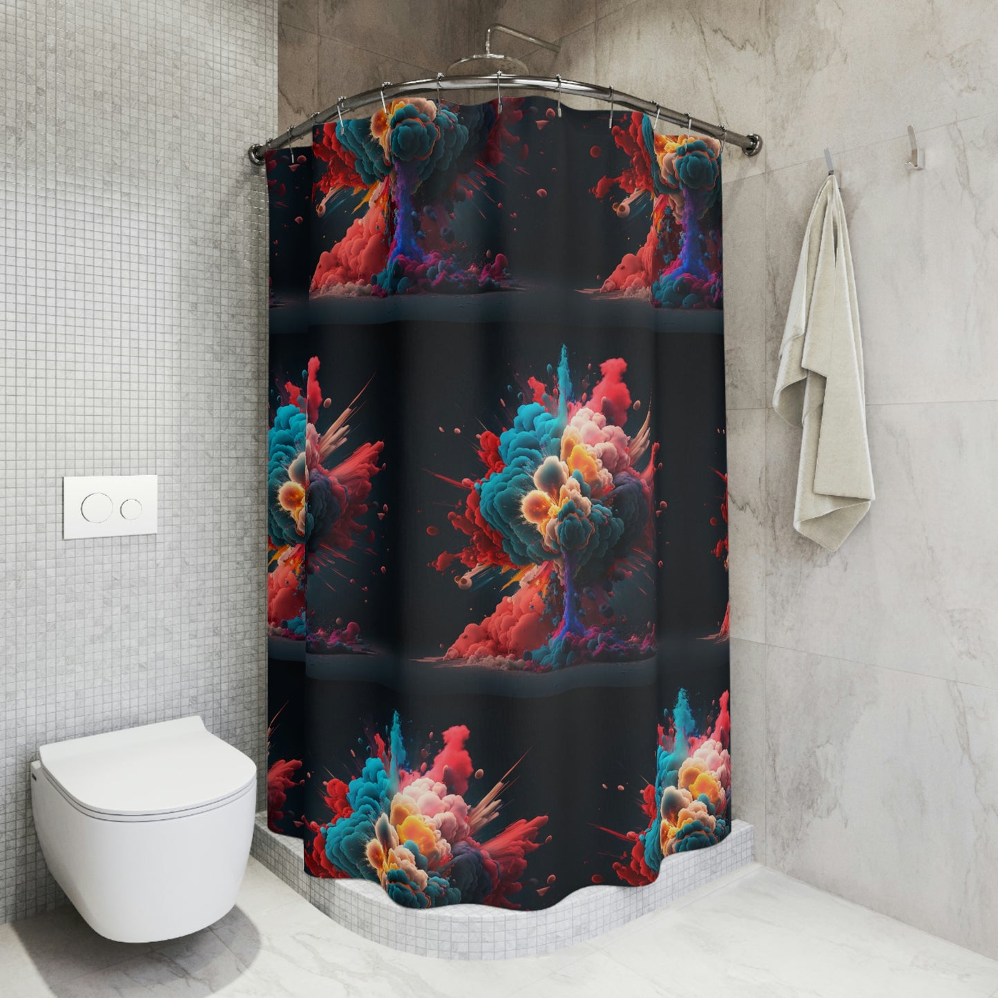 Polyester Shower Curtain color explosion 4