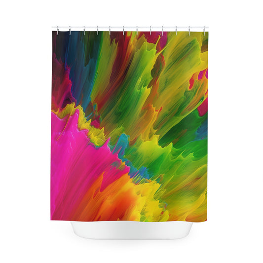 Polyester Shower Curtain neon fusion 1