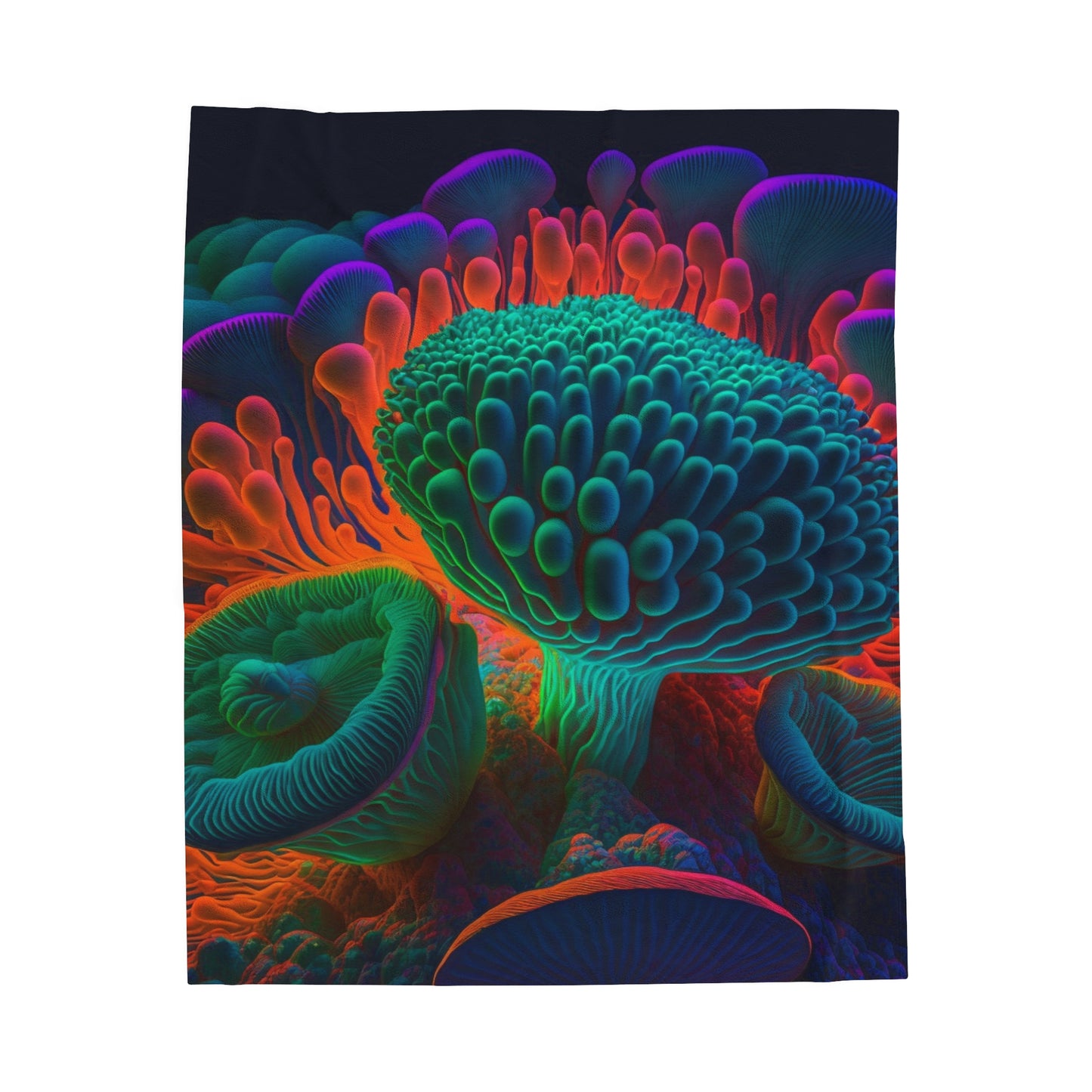 Velveteen Plush Blanket Macro Reef Florescent 3