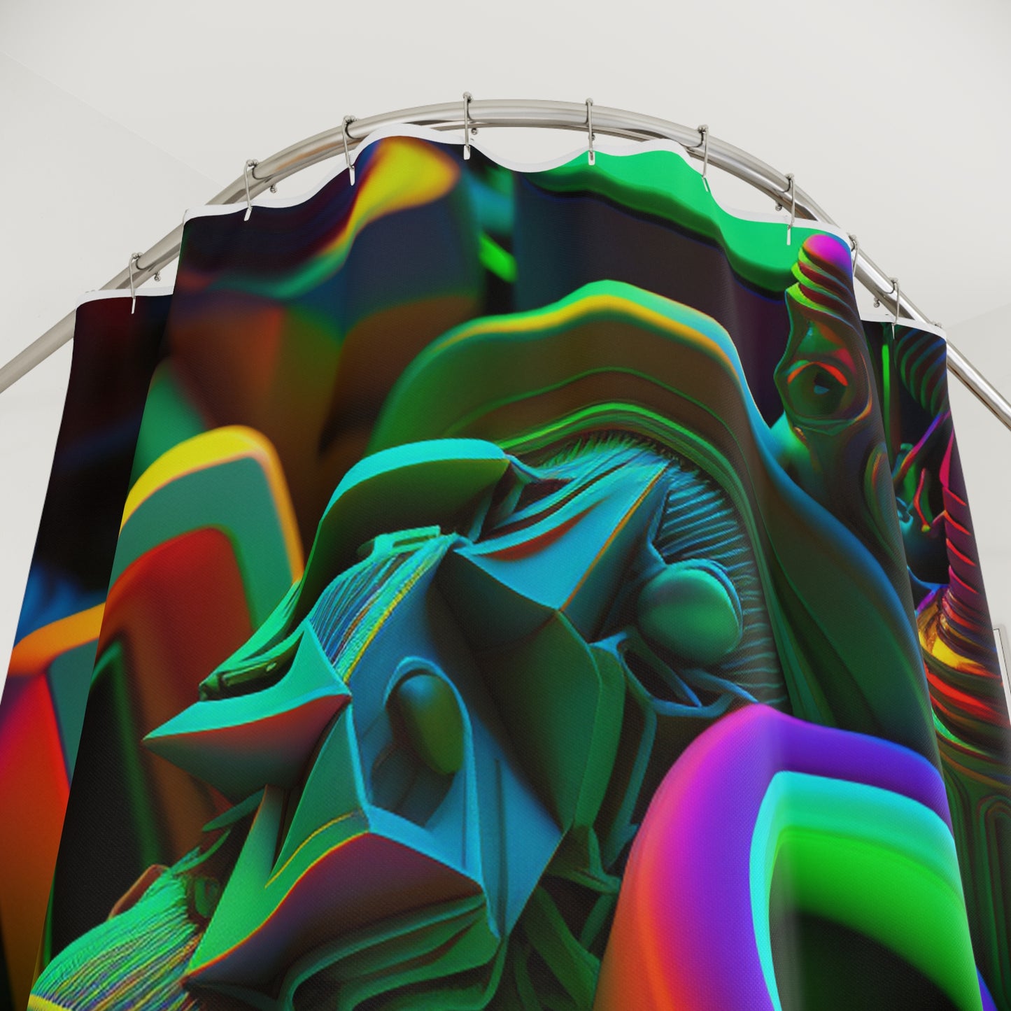 Polyester Shower Curtain Neon Glow 2