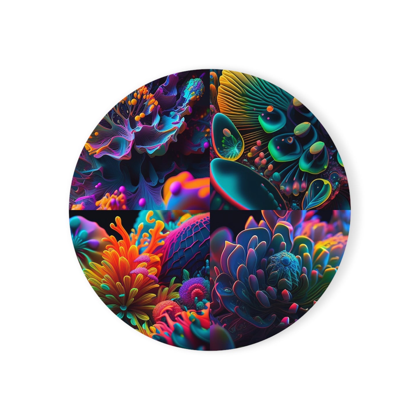 Cork Back Coaster Ocean Life Macro 5