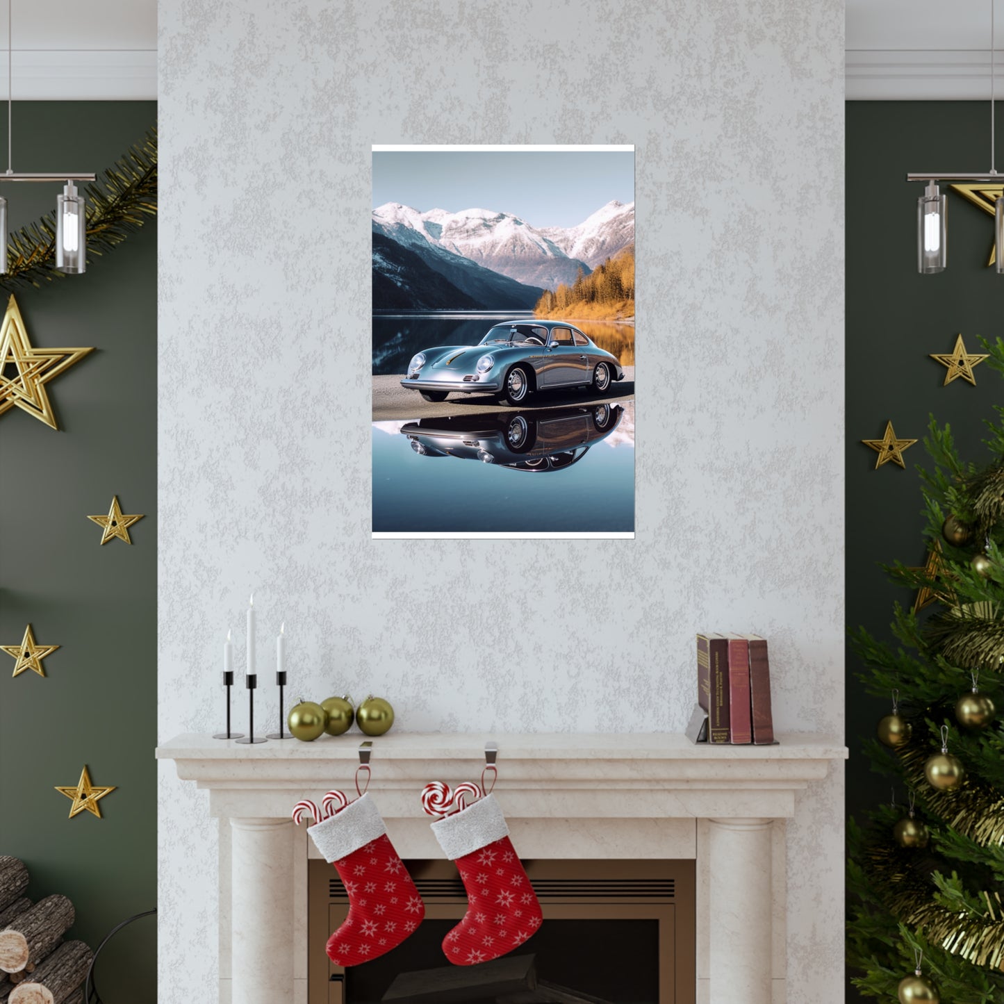 Premium Matte Vertical Posters Porsche Lake 1