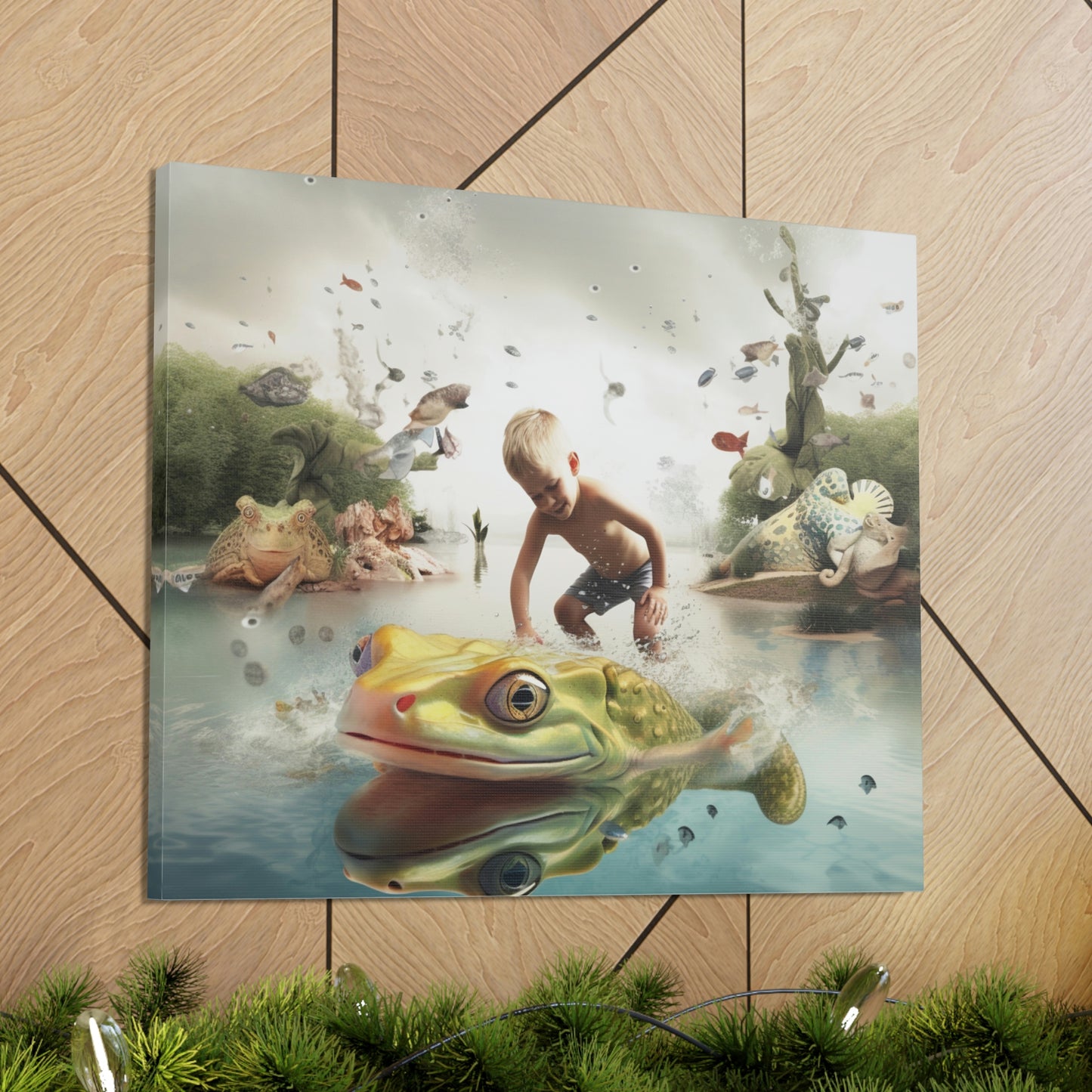 Canvas Gallery Wraps Boy Frog 5