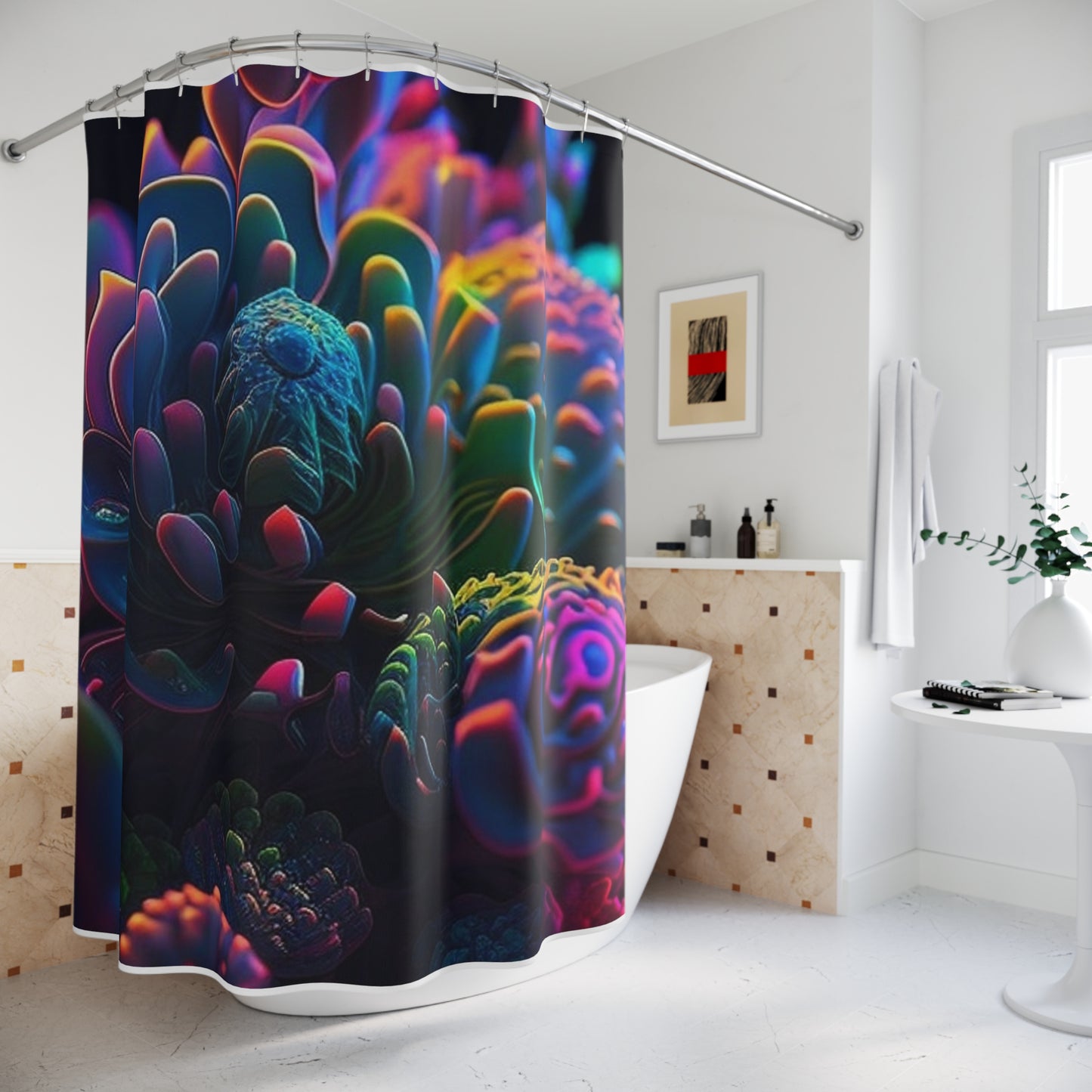 Polyester Shower Curtain Ocean Life Macro 4