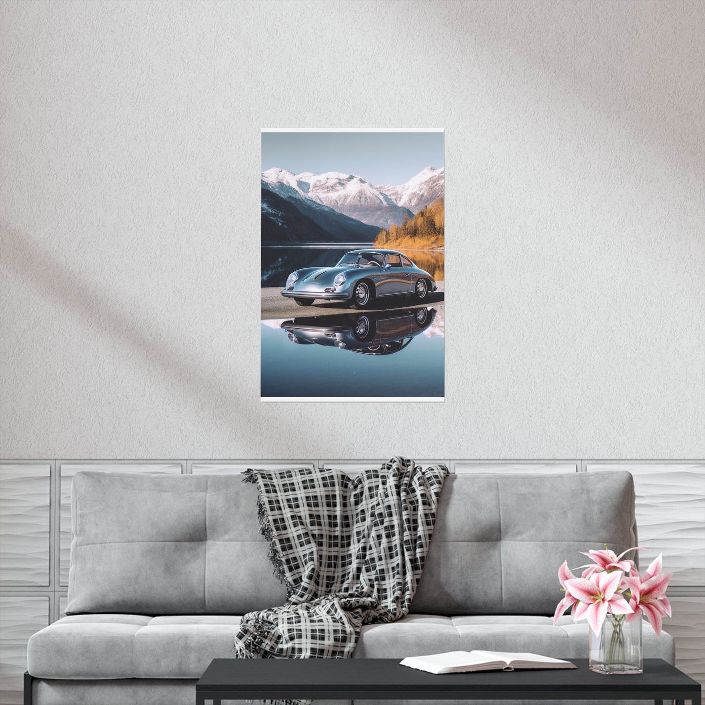 Premium Matte Vertical Posters Porsche Lake 1