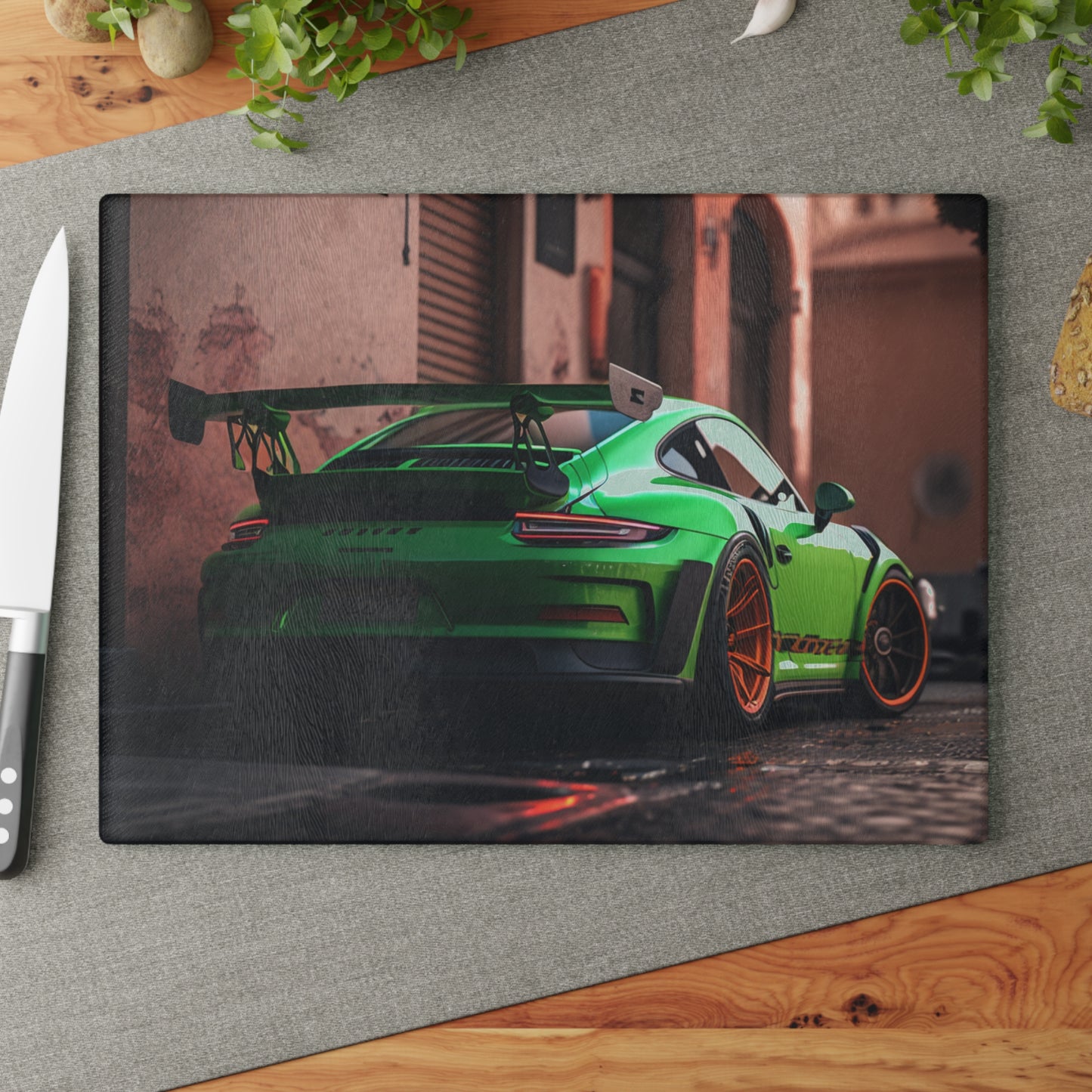 Glass Cutting Board porsche 911 gt3 1