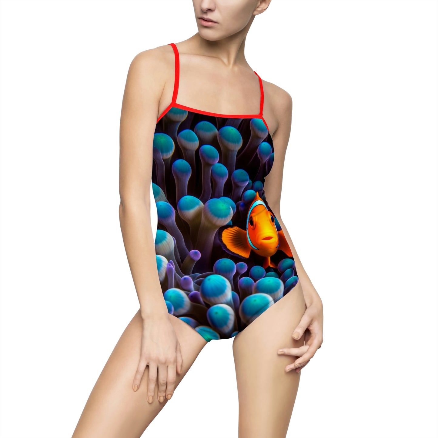 Women's One-piece Swimsuit (AOP) Clown Fish 1