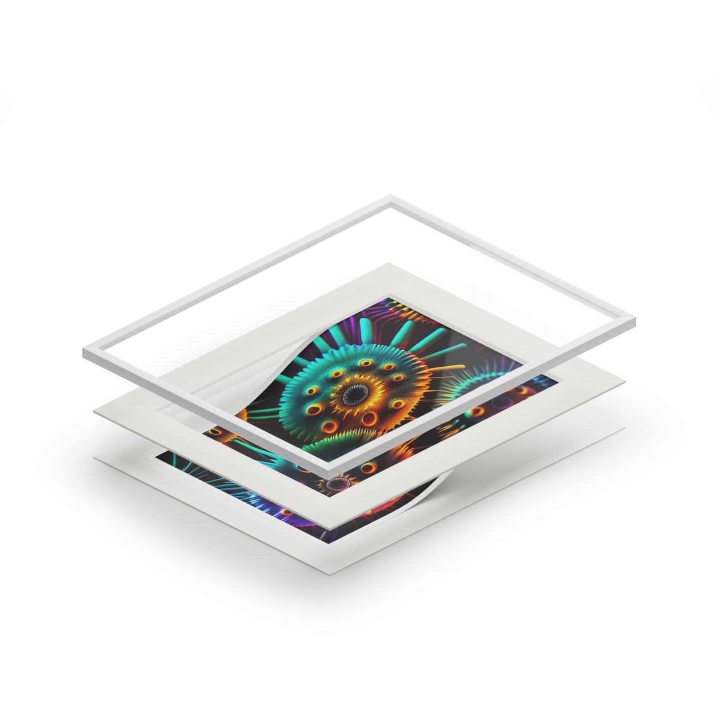 Fine Art Prints (Passepartout Paper Frame) Neon Macro 4