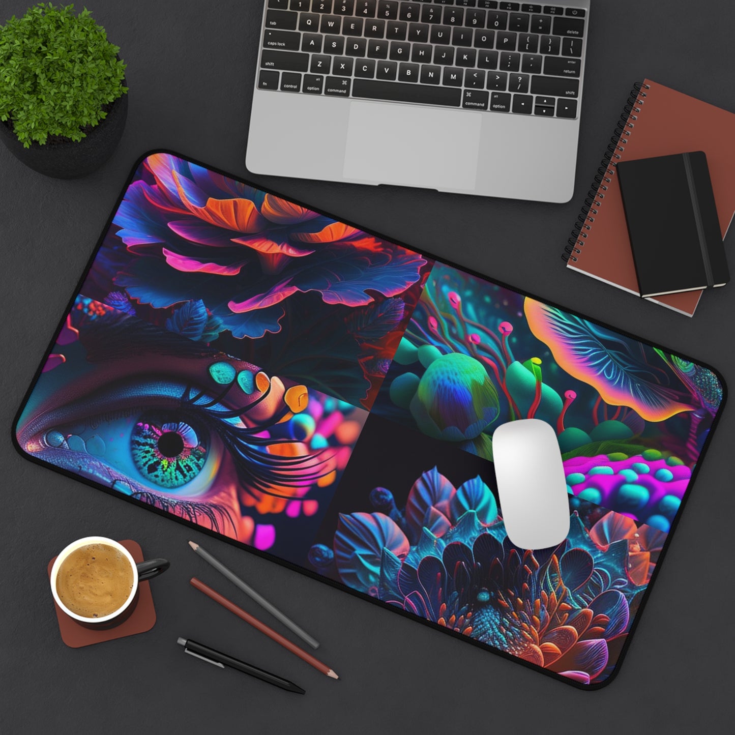 Desk Mat Neon Florescent Glow