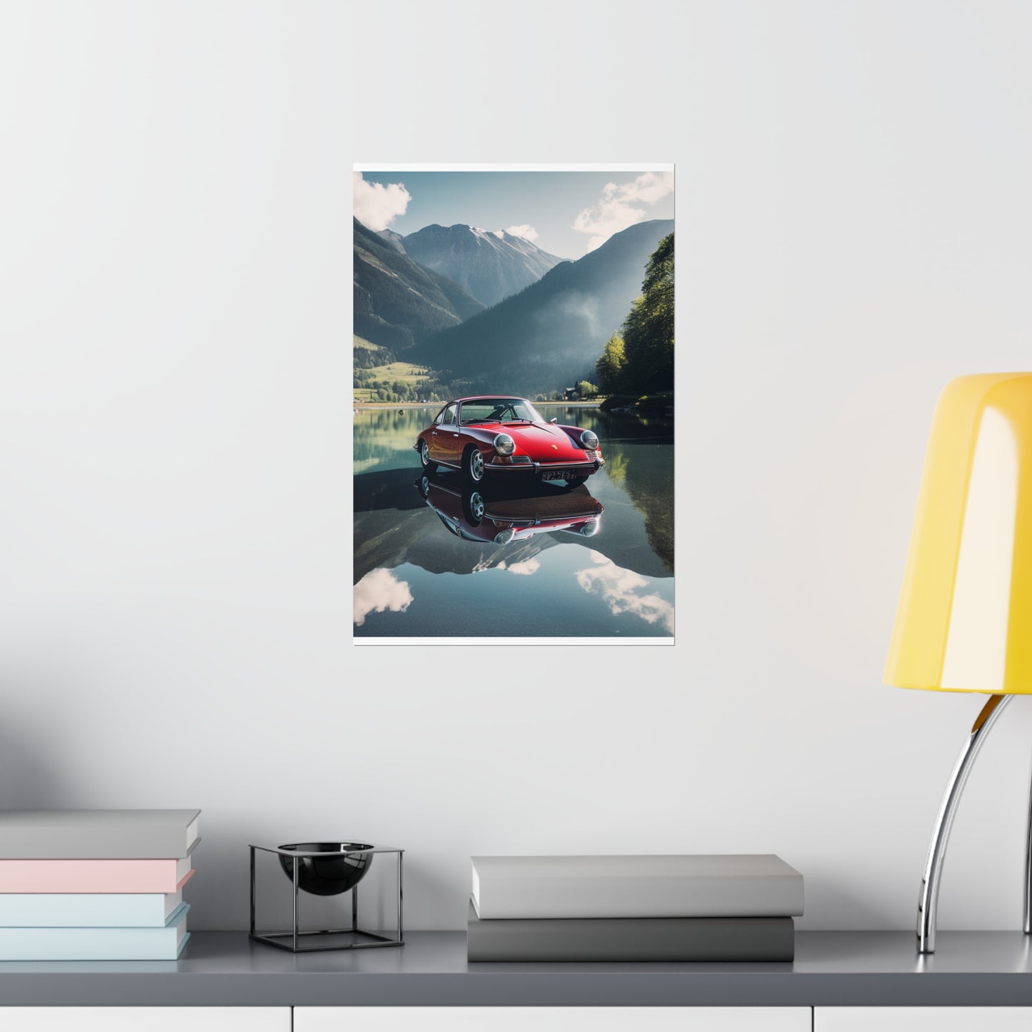 Premium Matte Vertical Posters Porsche Lake 3