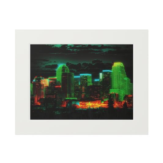 Fine Art Prints (Passepartout Paper Frame) Neon Denver 3