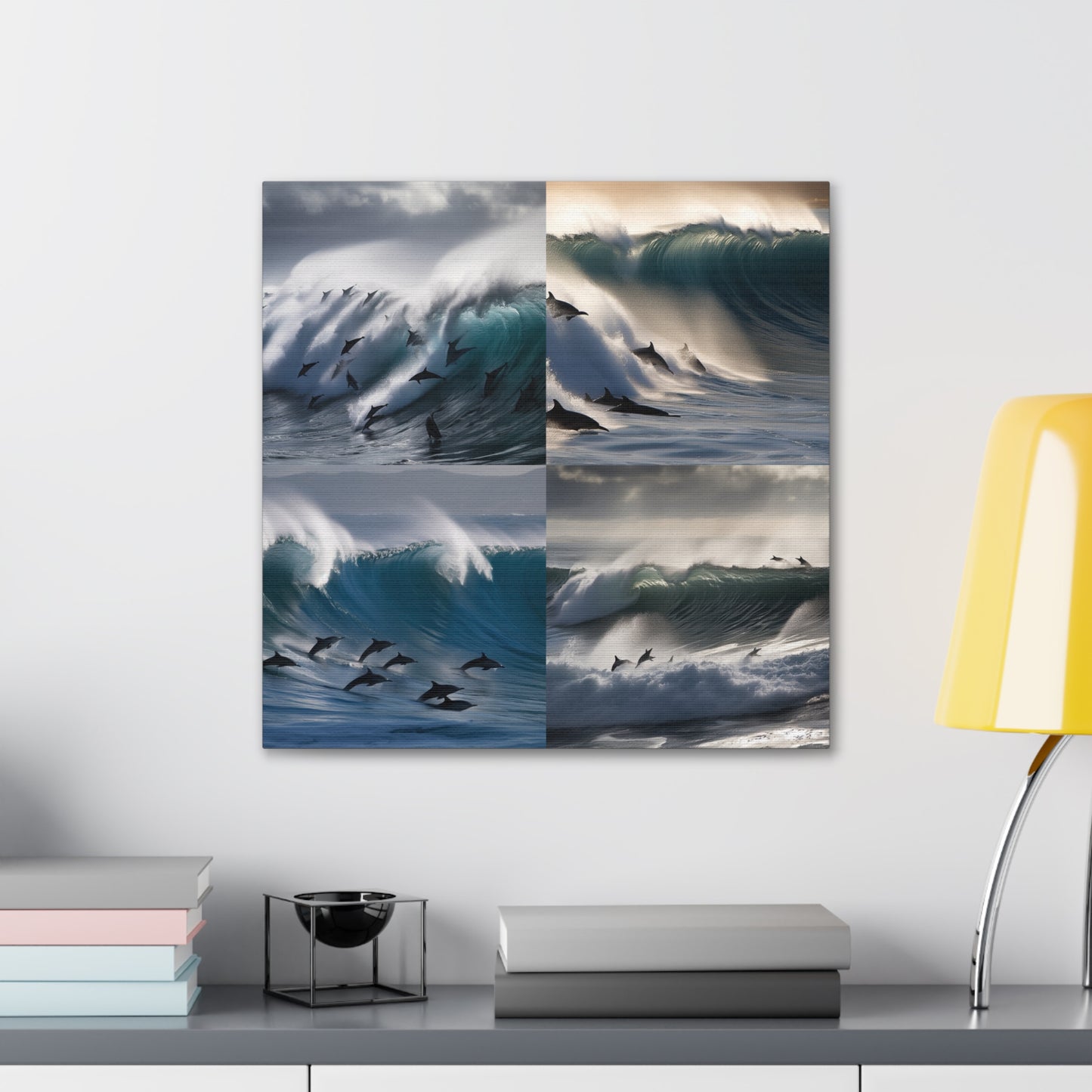 Canvas Gallery Wraps Dolphin Wave 4 Pack