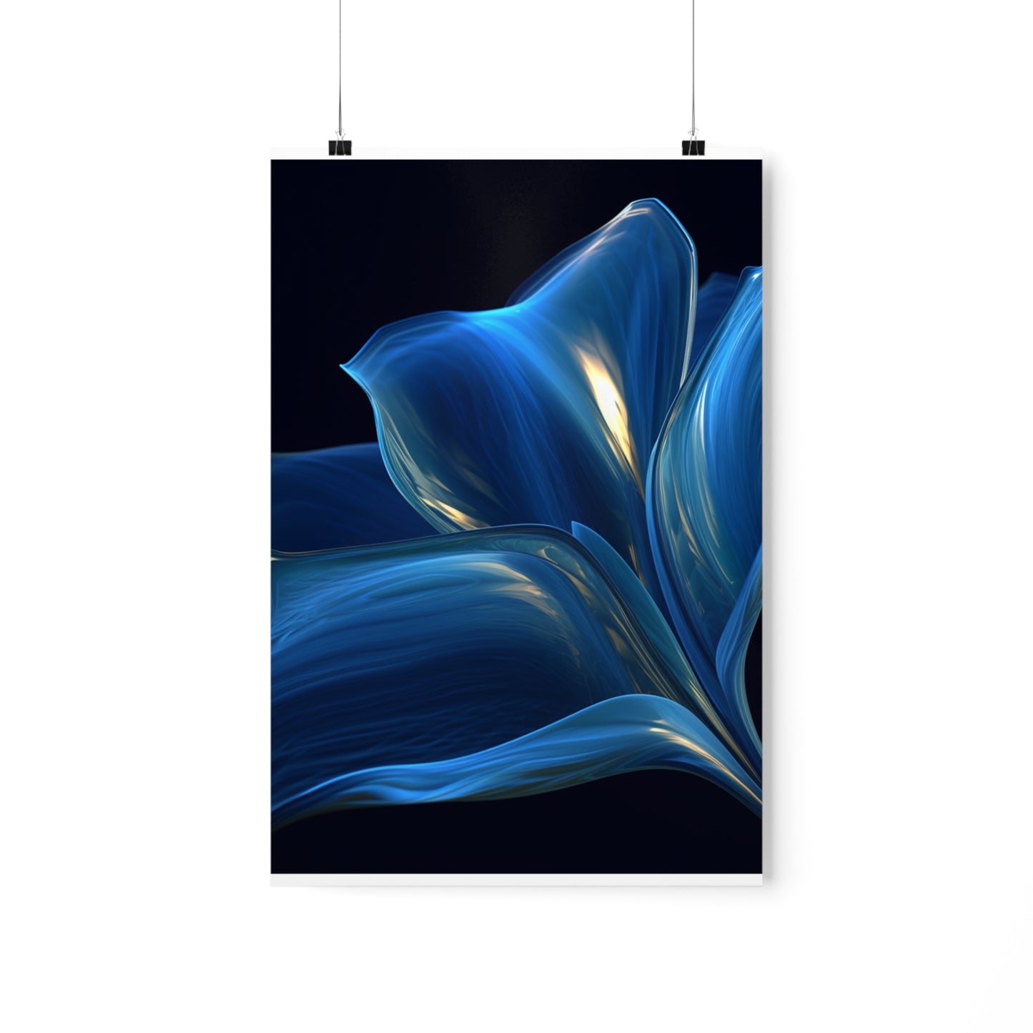 Premium Matte Vertical Posters Abstract Blue Tulip 1