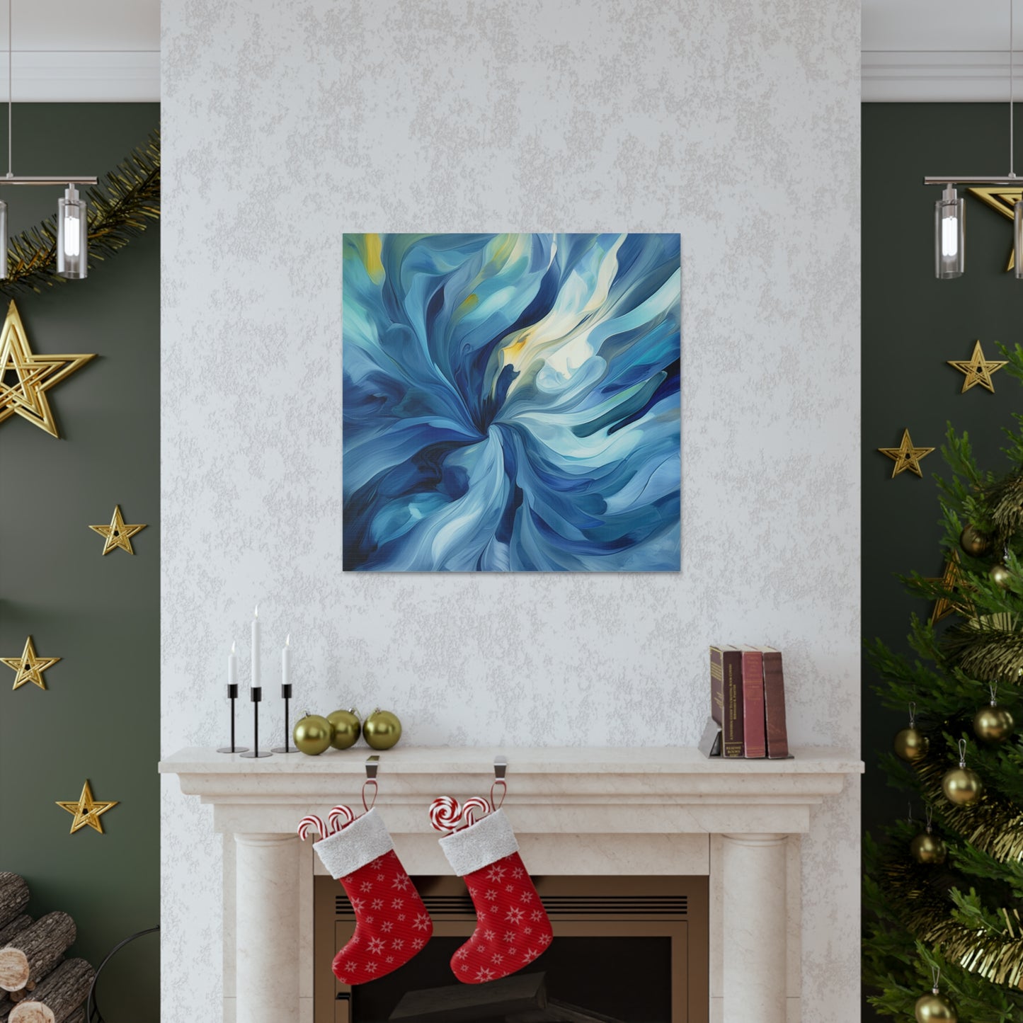 Canvas Gallery Wraps Blue Tluip Abstract 4