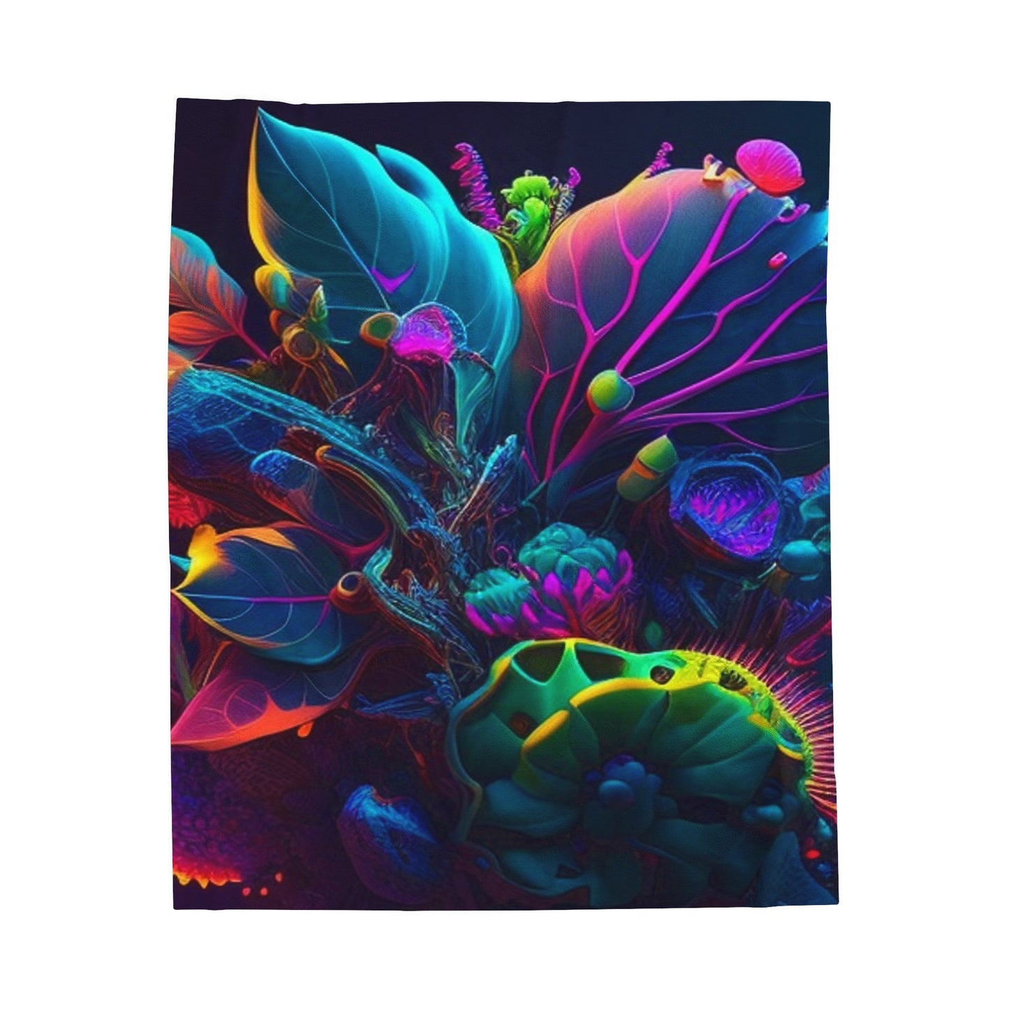 Velveteen Plush Blanket Macro Coral Reef 3