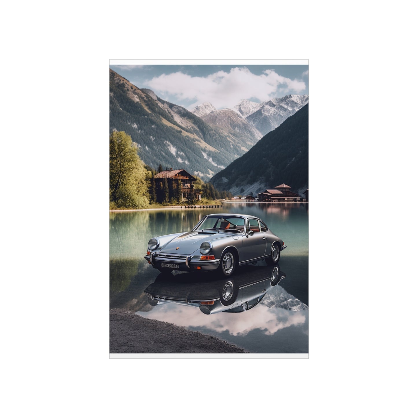 Premium Matte Vertical Posters Porsche Lake 2