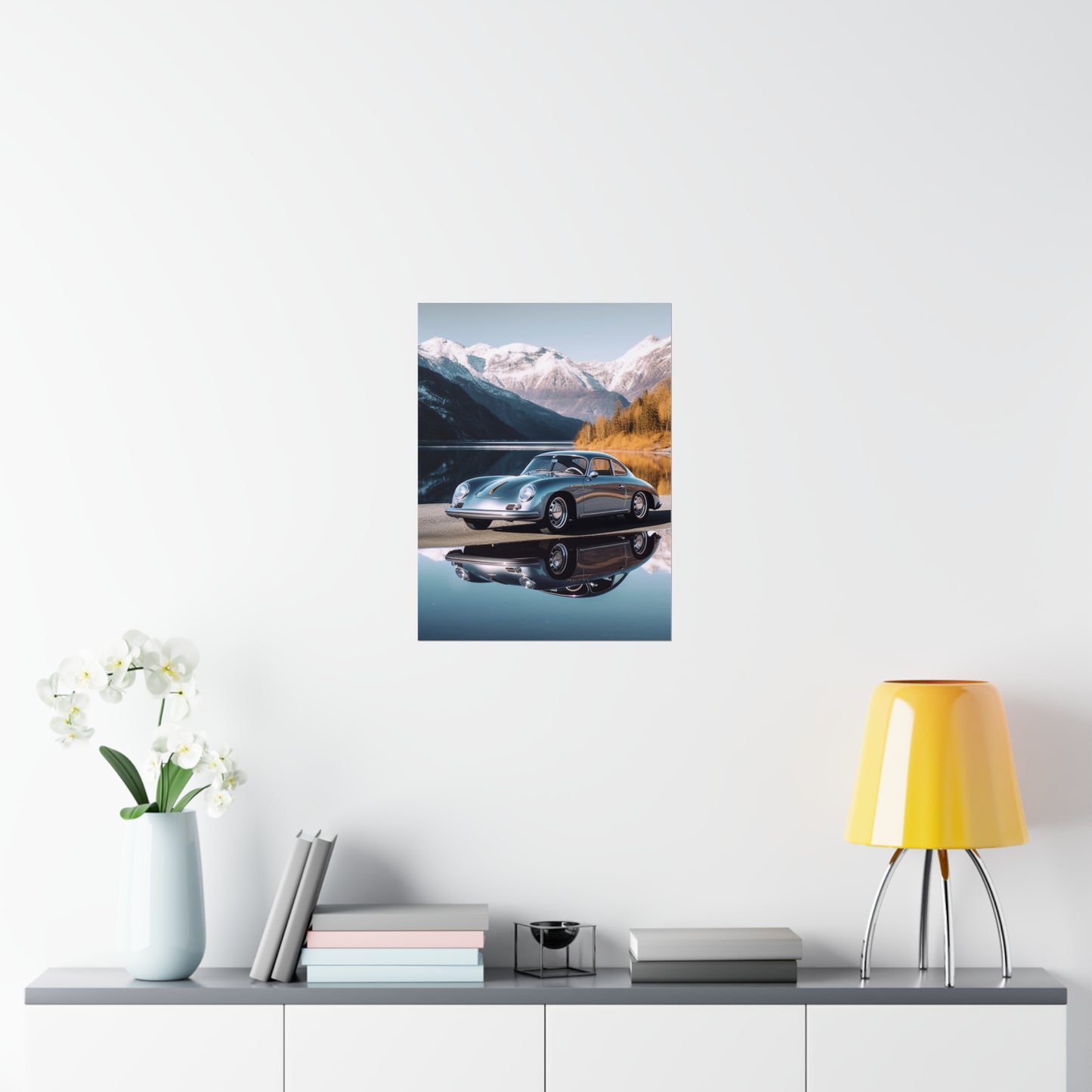 Premium Matte Vertical Posters Porsche Lake 1