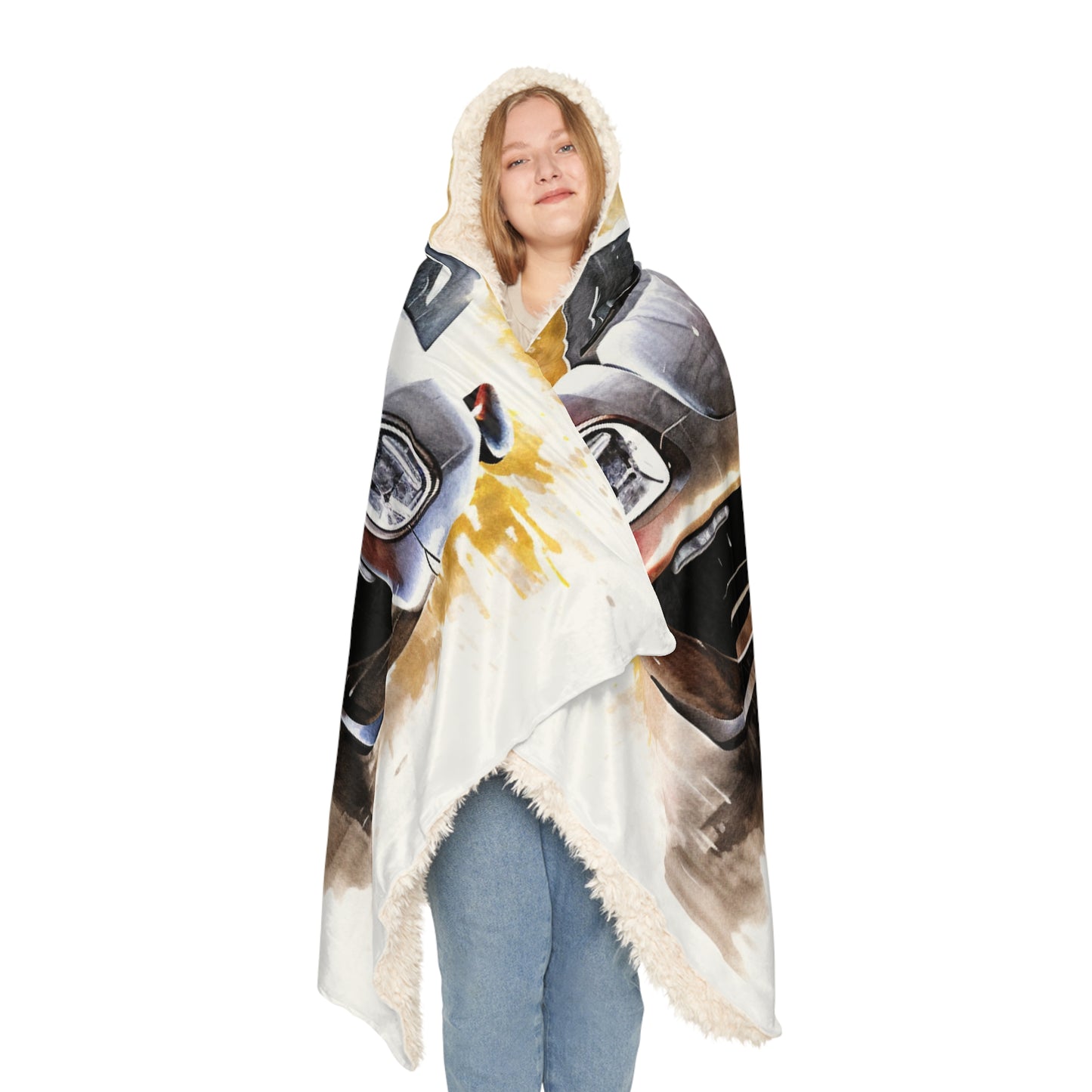 Snuggle Hooded Blanket 918 Spyder white background driving fast with water splashing 1