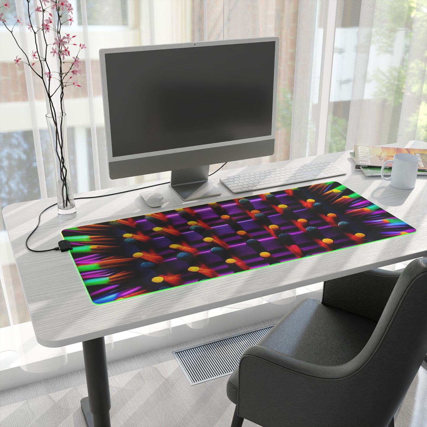 LED Gaming Mouse Pad Macro Cactus neon square 2