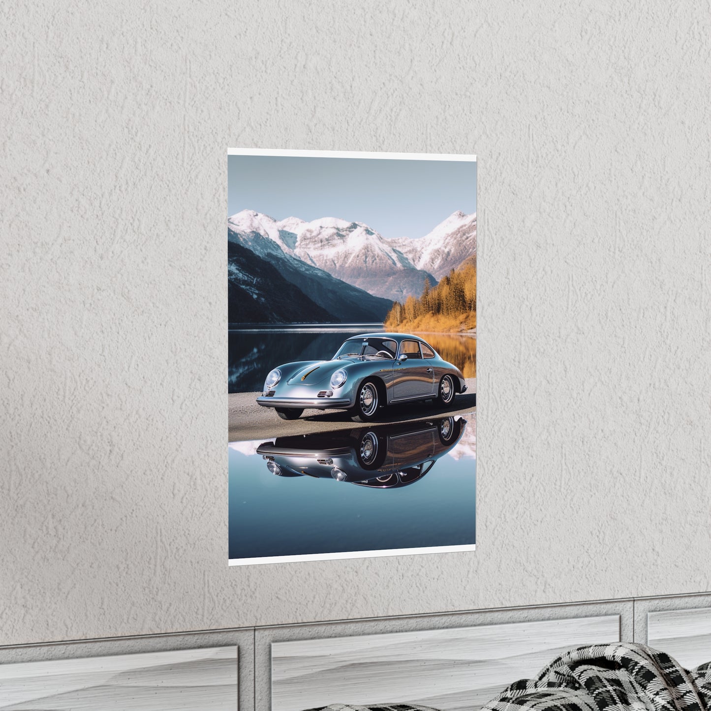 Premium Matte Vertical Posters Porsche Lake 1