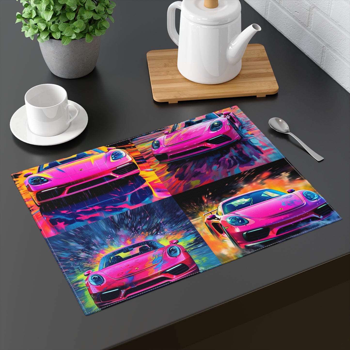 Placemat, 1pc Pink Porsche water fusion 5