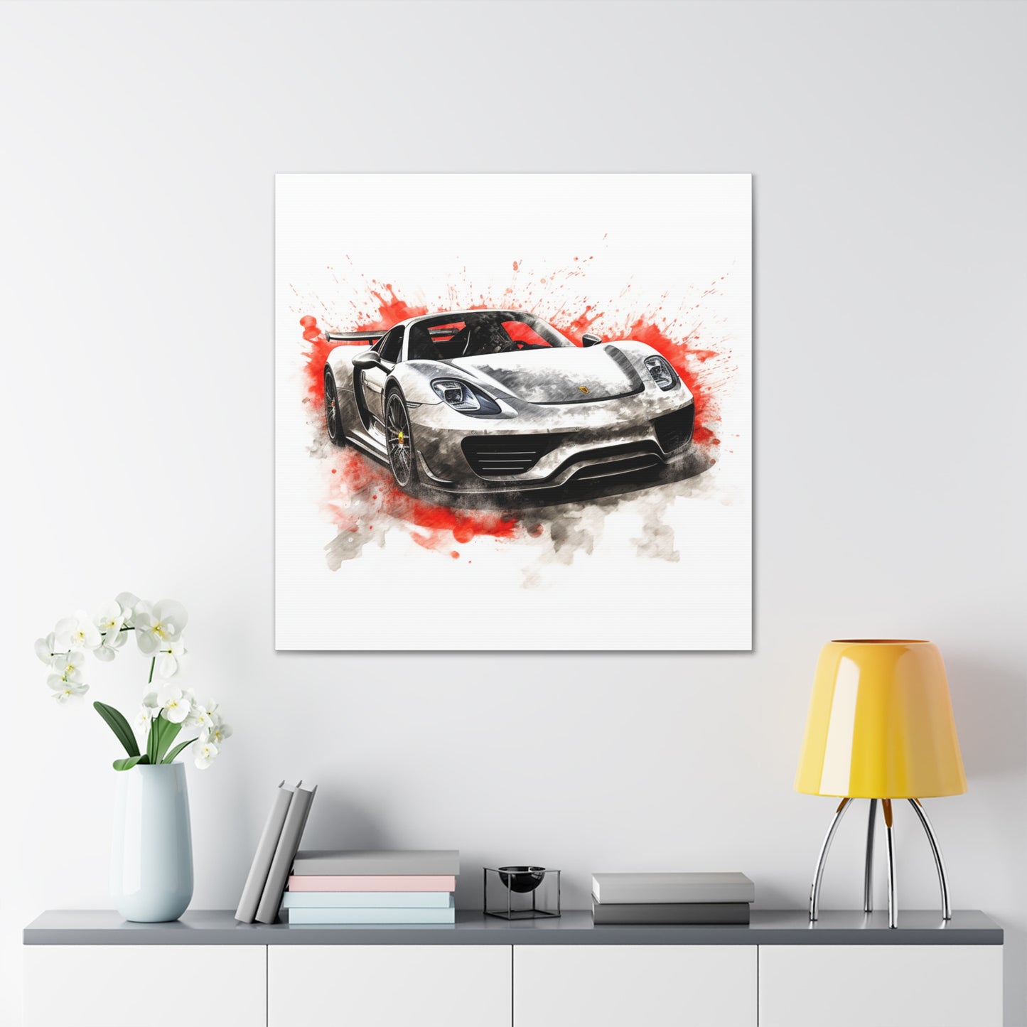 Canvas Gallery Wraps 918 Spyder white background driving fast with water splashing 4