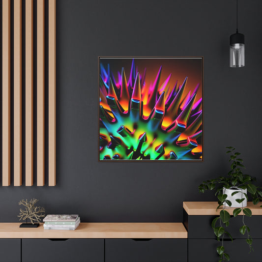 Gallery Canvas Wraps, Square Frame Macro Neon Spike 2
