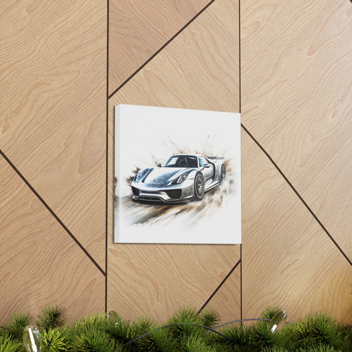 Canvas Gallery Wraps 918 Spyder white background driving fast with water splashing 2