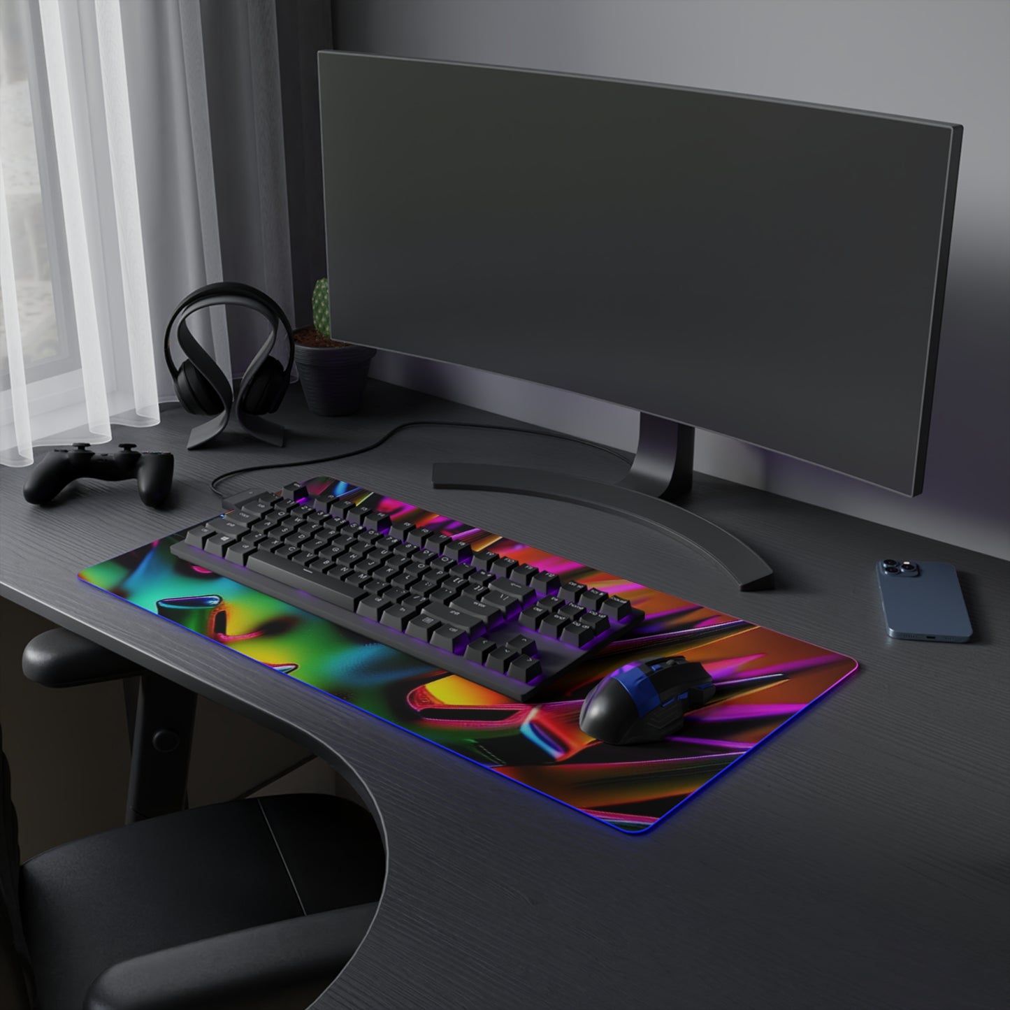LED Gaming Mouse Pad Macro Neon Spike 2
