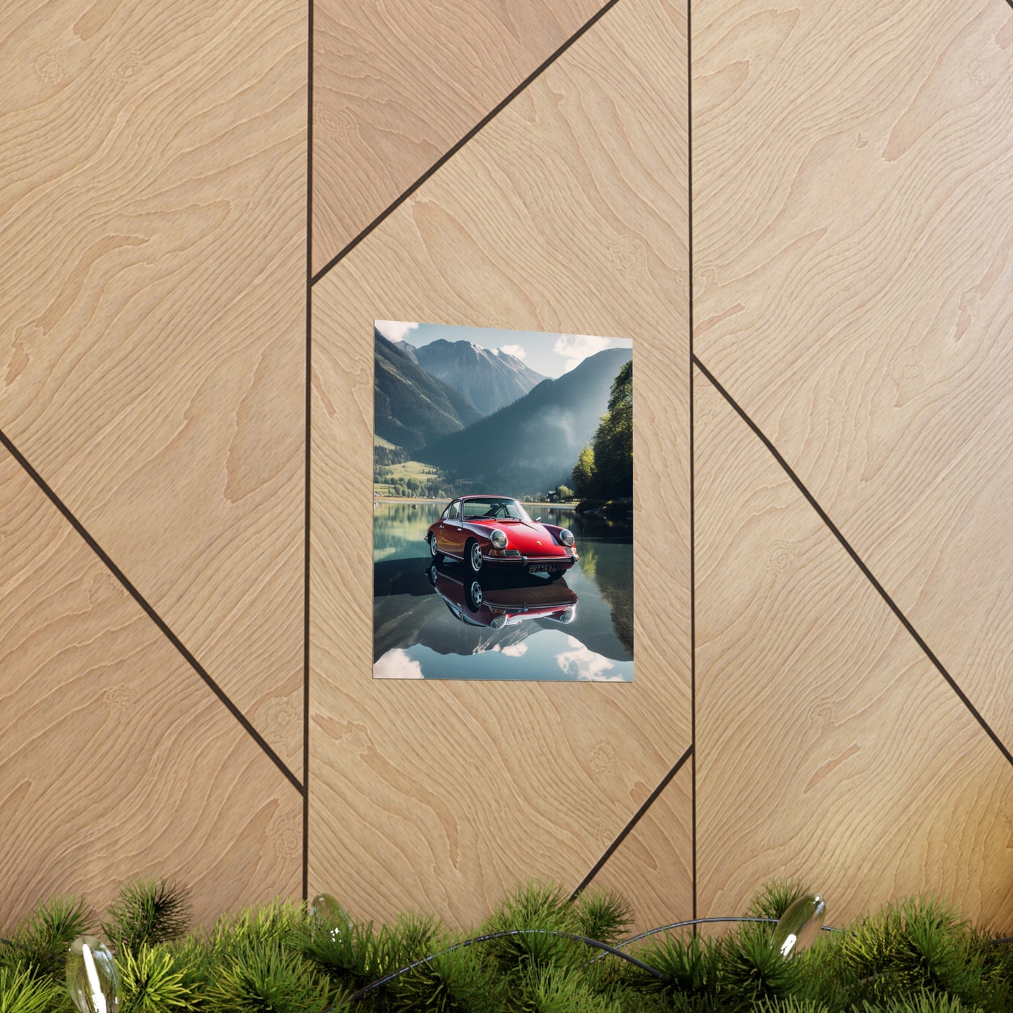 Premium Matte Vertical Posters Porsche Lake 3