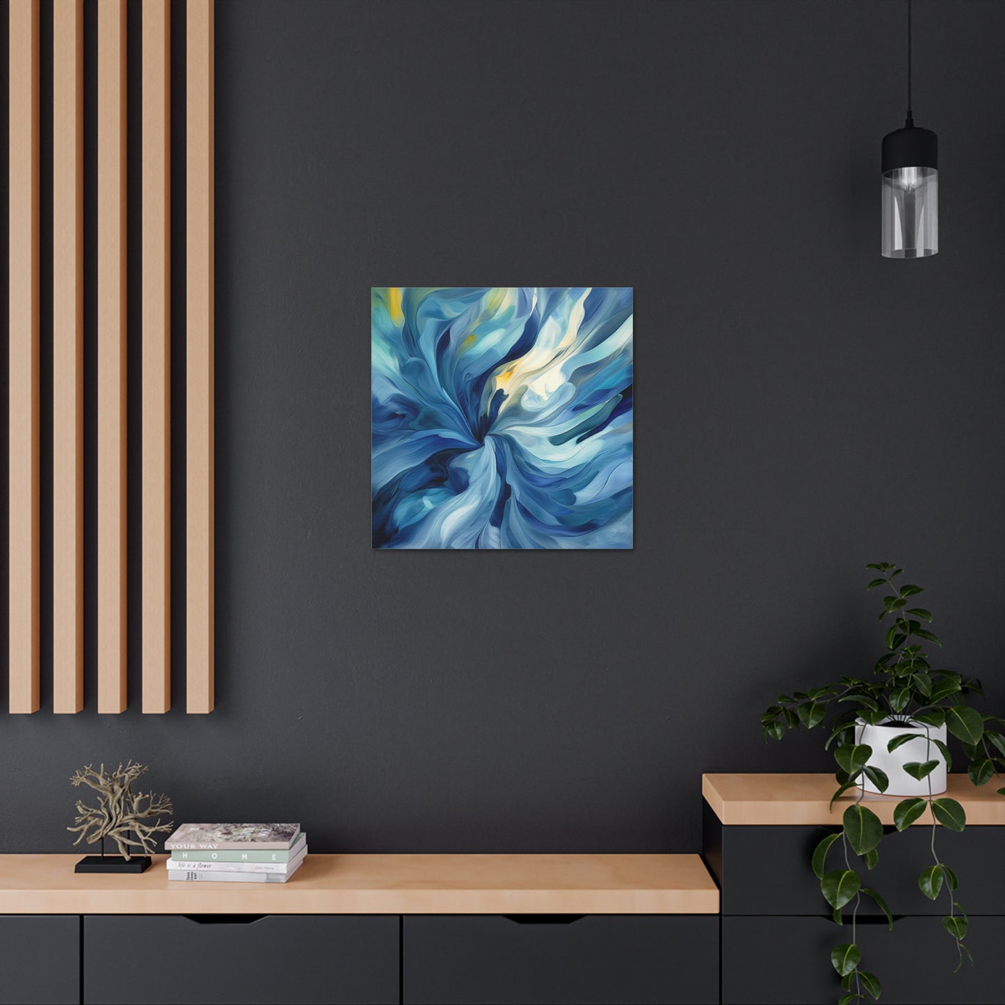 Canvas Gallery Wraps Blue Tluip Abstract 4