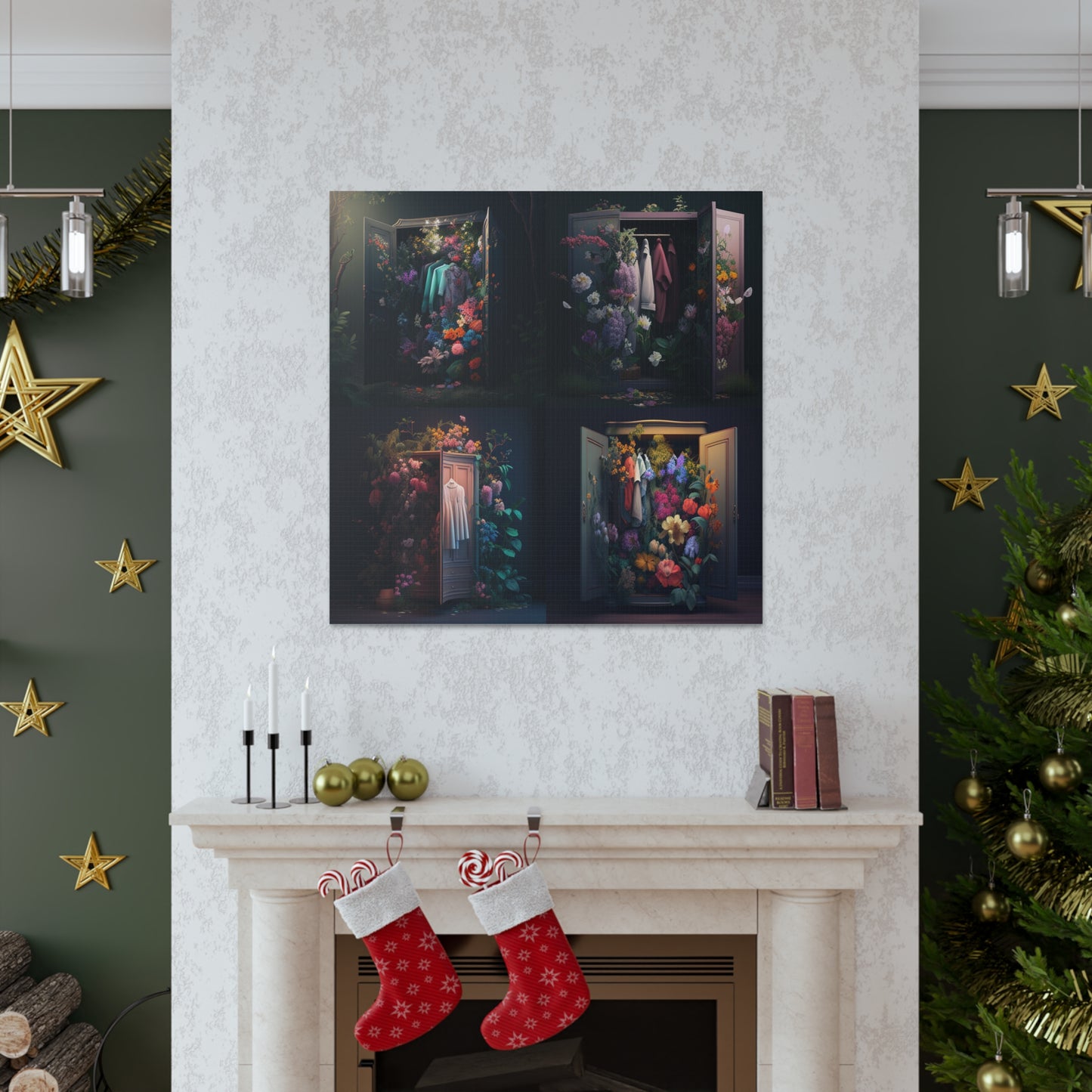 Canvas Gallery Wraps A Wardrobe Surrounded by Flowers 5