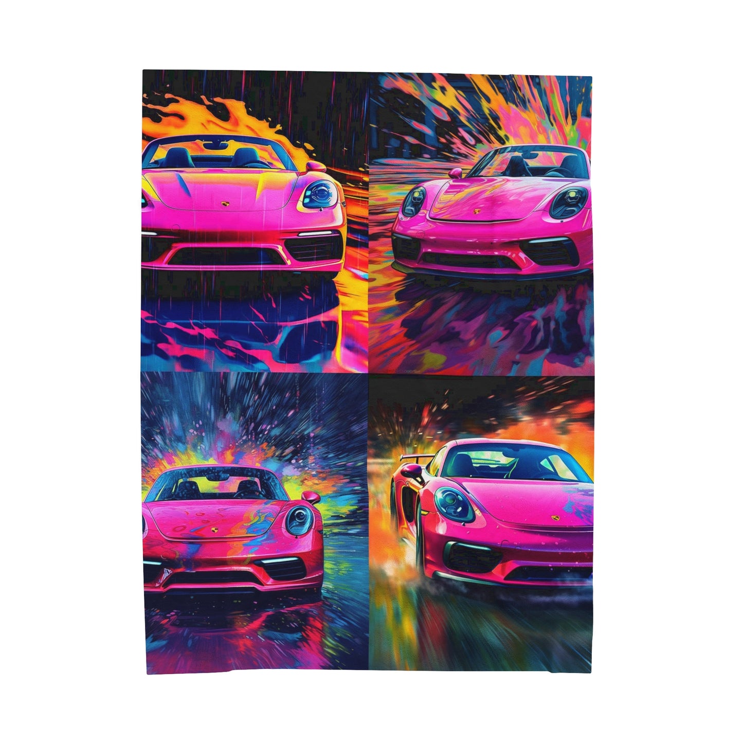 Velveteen Plush Blanket Pink Porsche water fusion 5