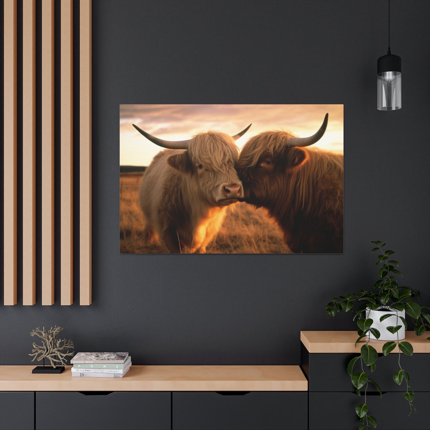 Canvas Gallery Wraps Cow Love 1