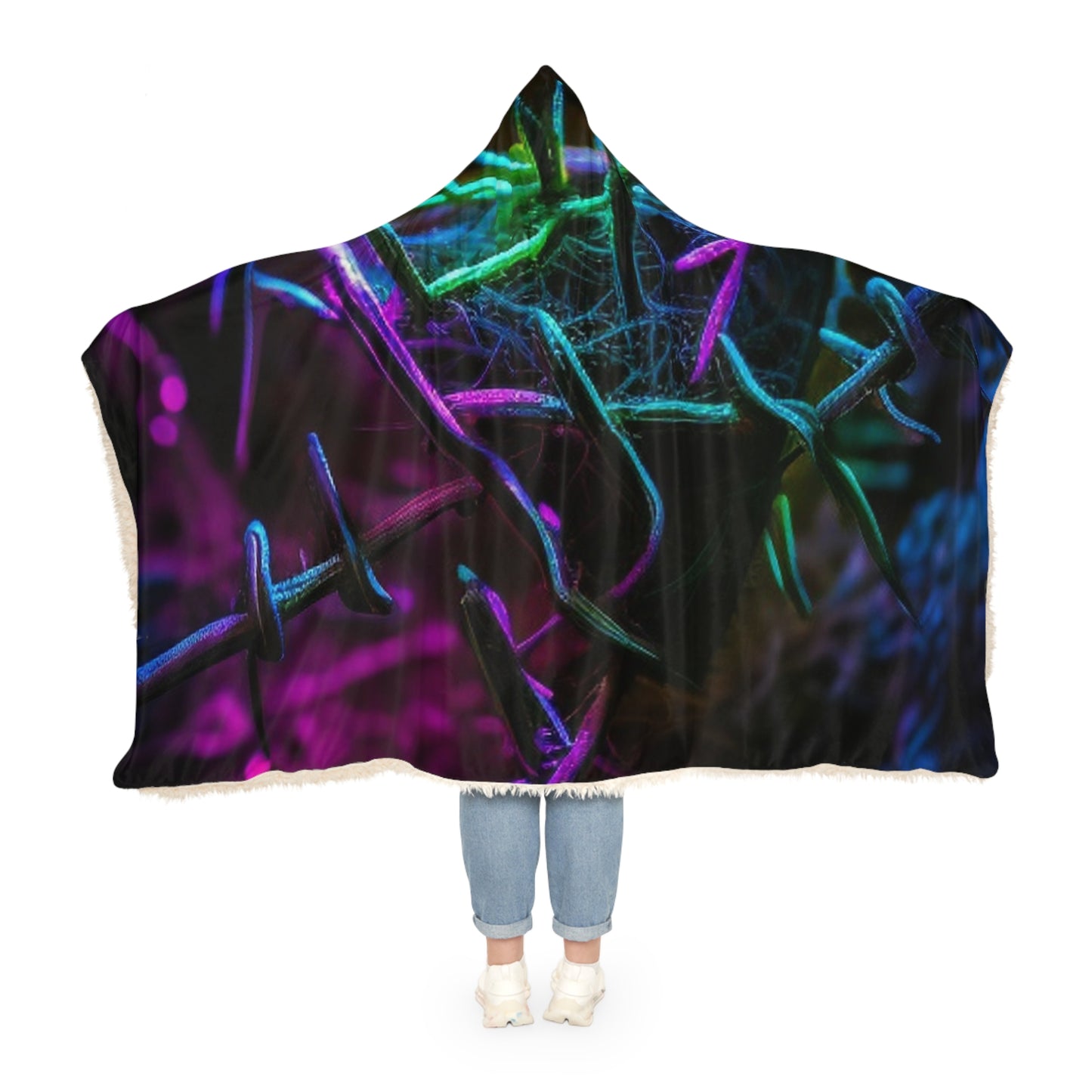 Snuggle Hooded Blanket Macro Neon Barb 3